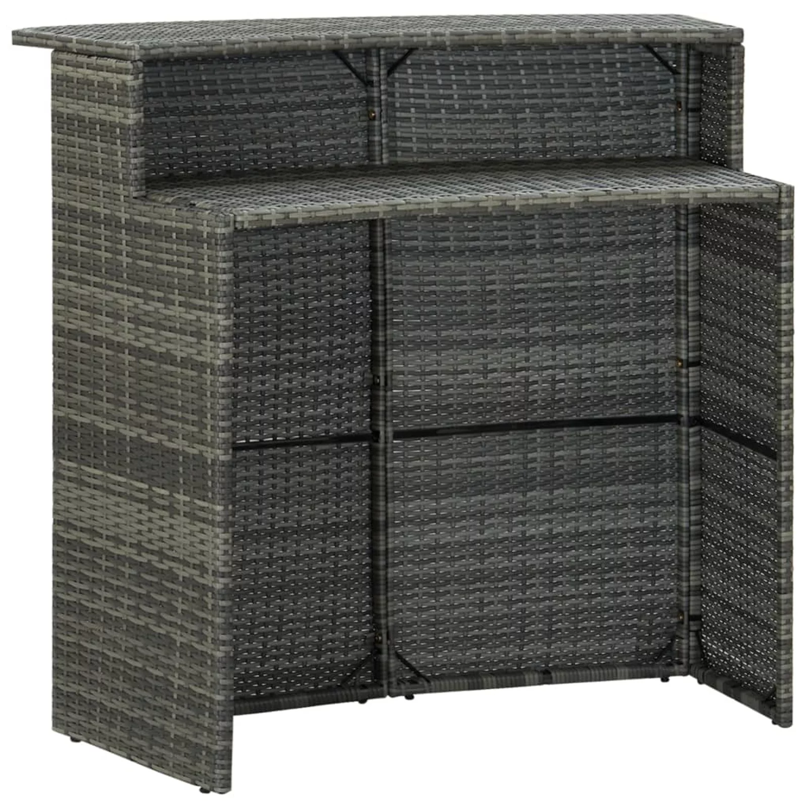 Suzicca 3 Piece Patio Bar Set with Cushions Gray
