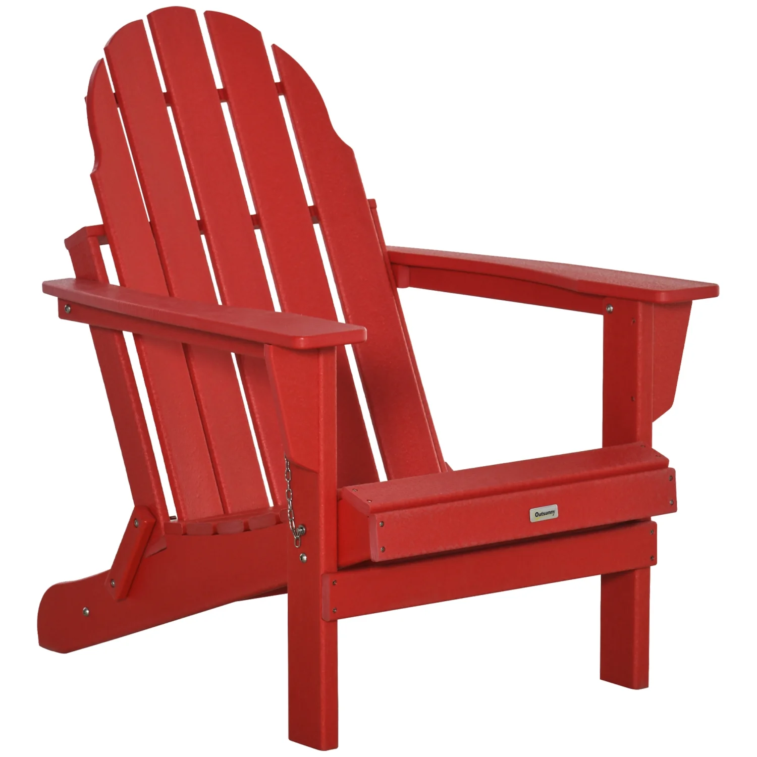 DremFaryoyo Folding Adirondack Chair  Faux Wood Patio & Fire Pit Chair  Weather Resistant HDPE for Deck  Outside Garden  Porch  Backyard  Red