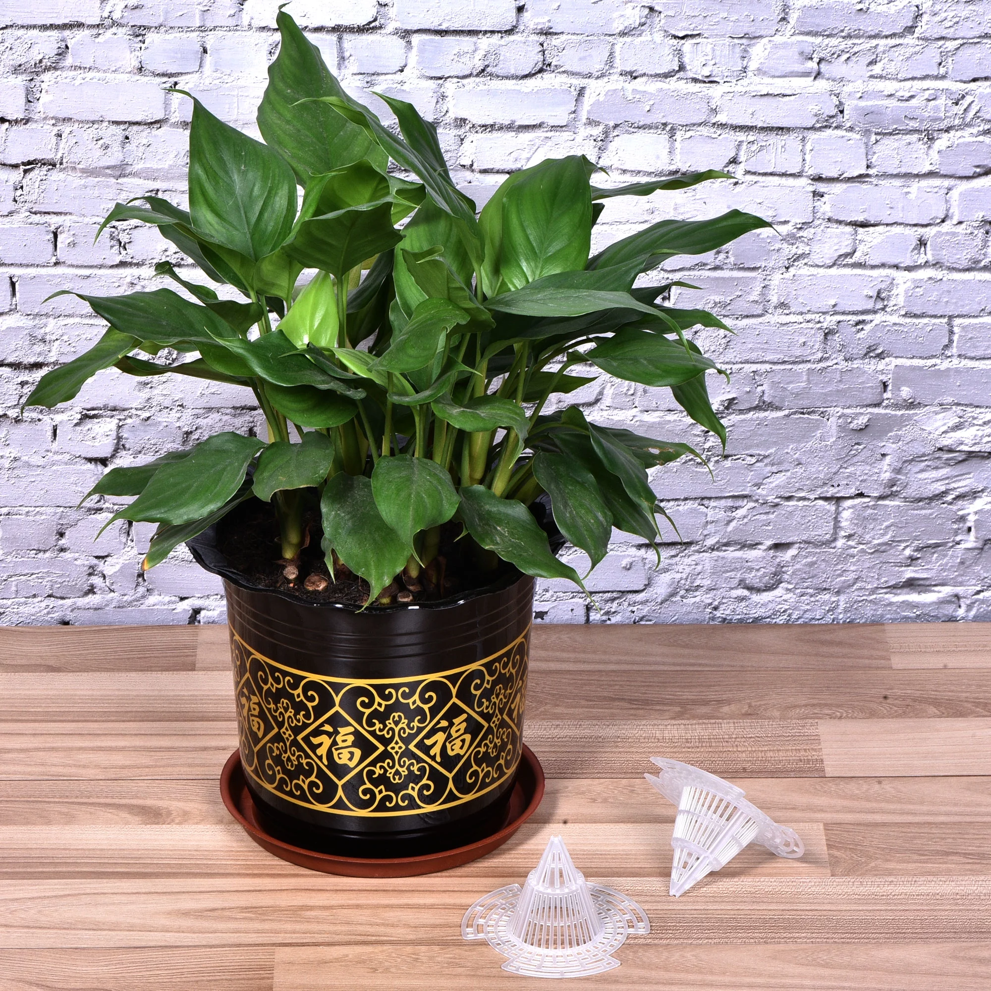 Uxcell Plastic Flower Pot Hole Mesh Pad Cone Shape Plants Bottom Grid Drainage Screen, 110x110x65mm White Pack of 6