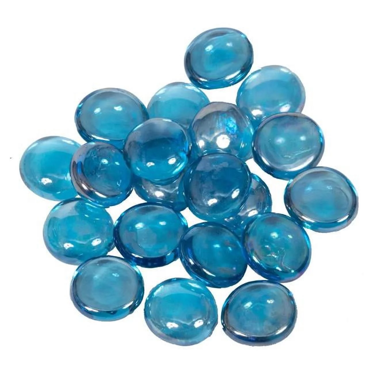 Dagan  0.75 in. Fire Beads, Light Blue Iridescent