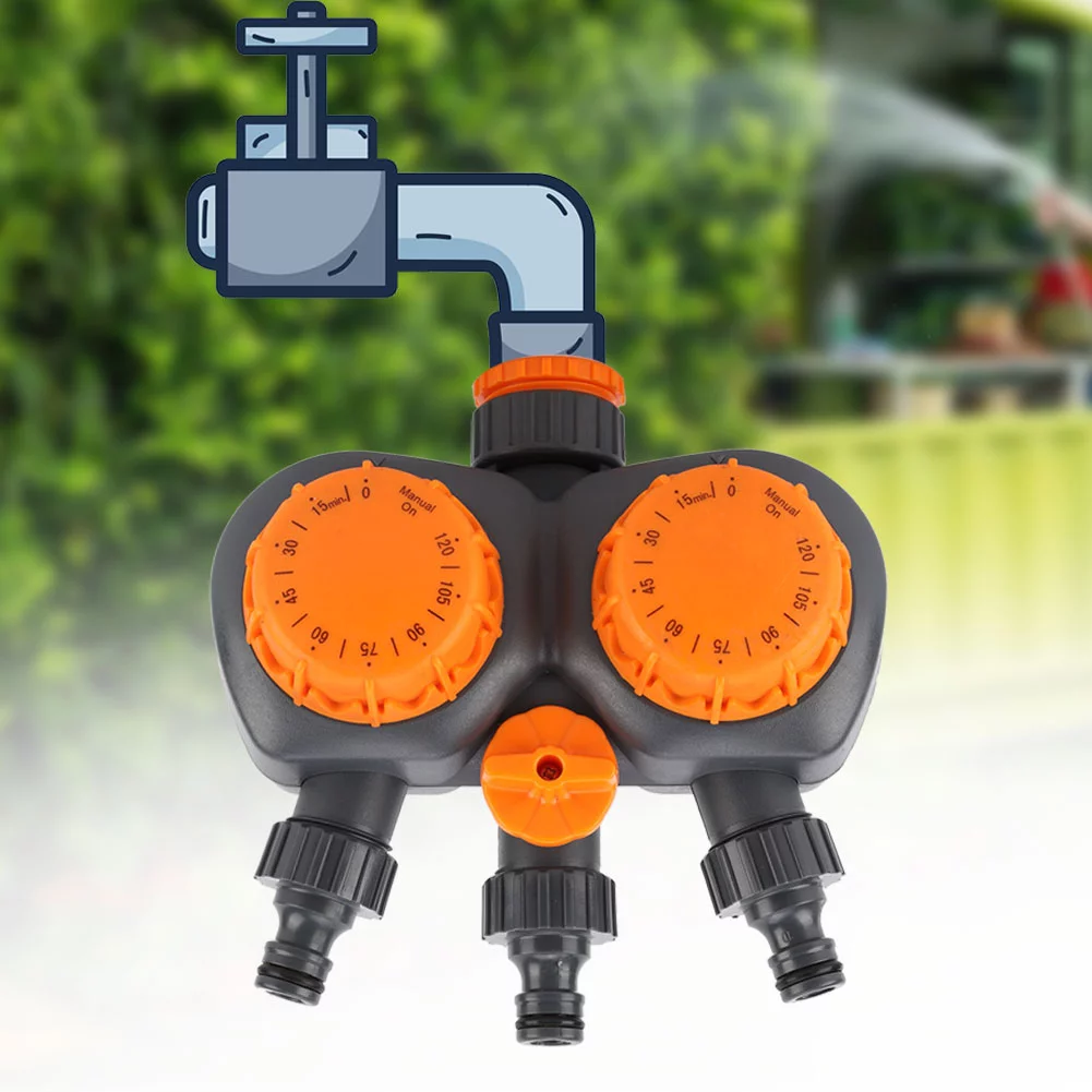 Garden Irrigation Controller Garden Water Controller Switch G3/4'' with Double Head Irrigation Mechanical Timer Value