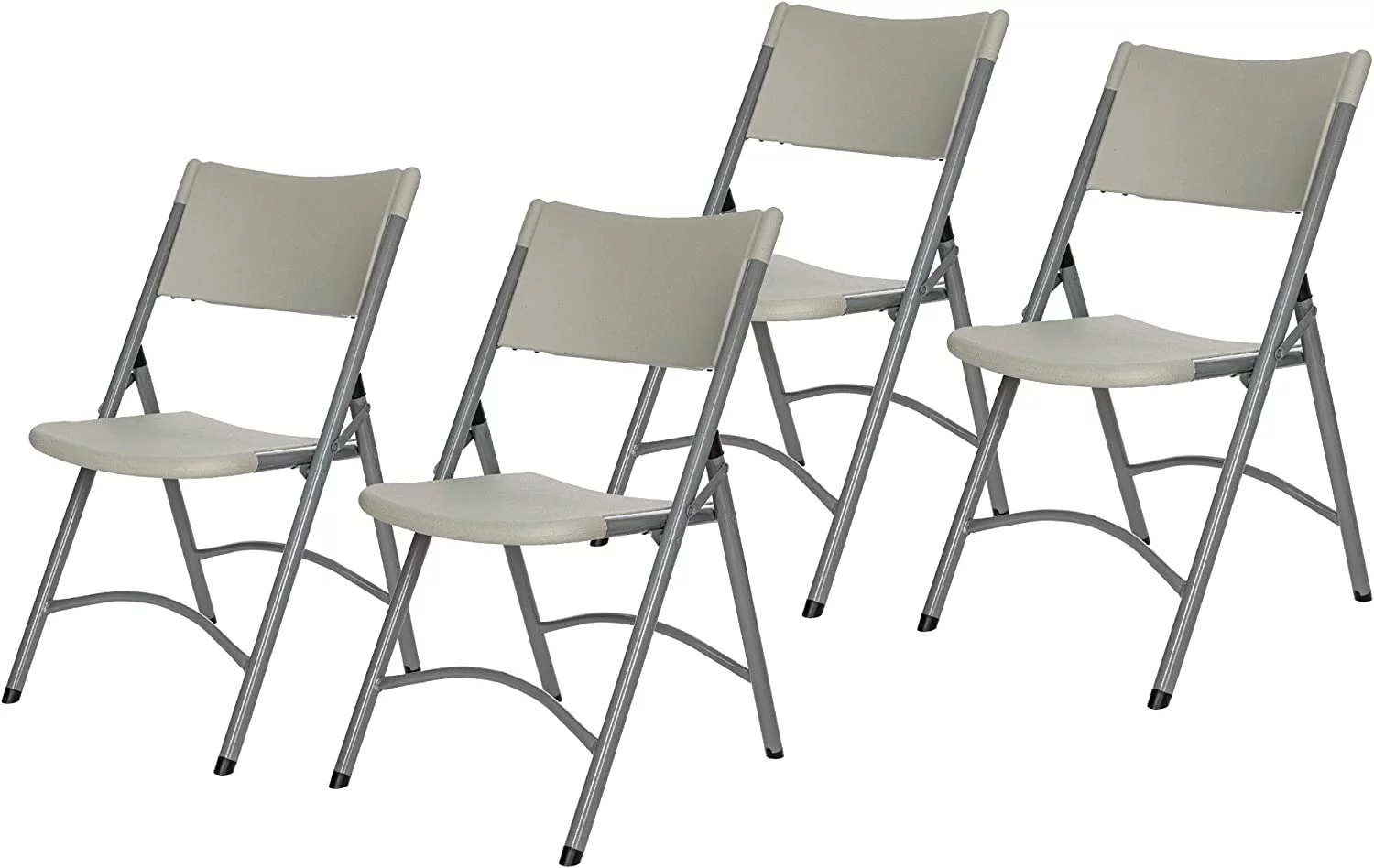 (4 Pack Heavy Duty Indoor/Outdoor Plastic Folding Chair, Light Grey