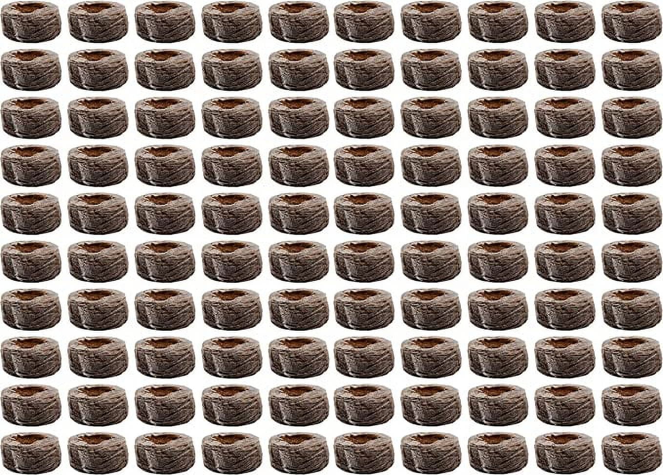 Set of 100 Netted Coco Coir Pellets - 38mm - Seed Starter Pellets - Expands with Water - Provides Seeds with The Optimum Starting Soil (100)