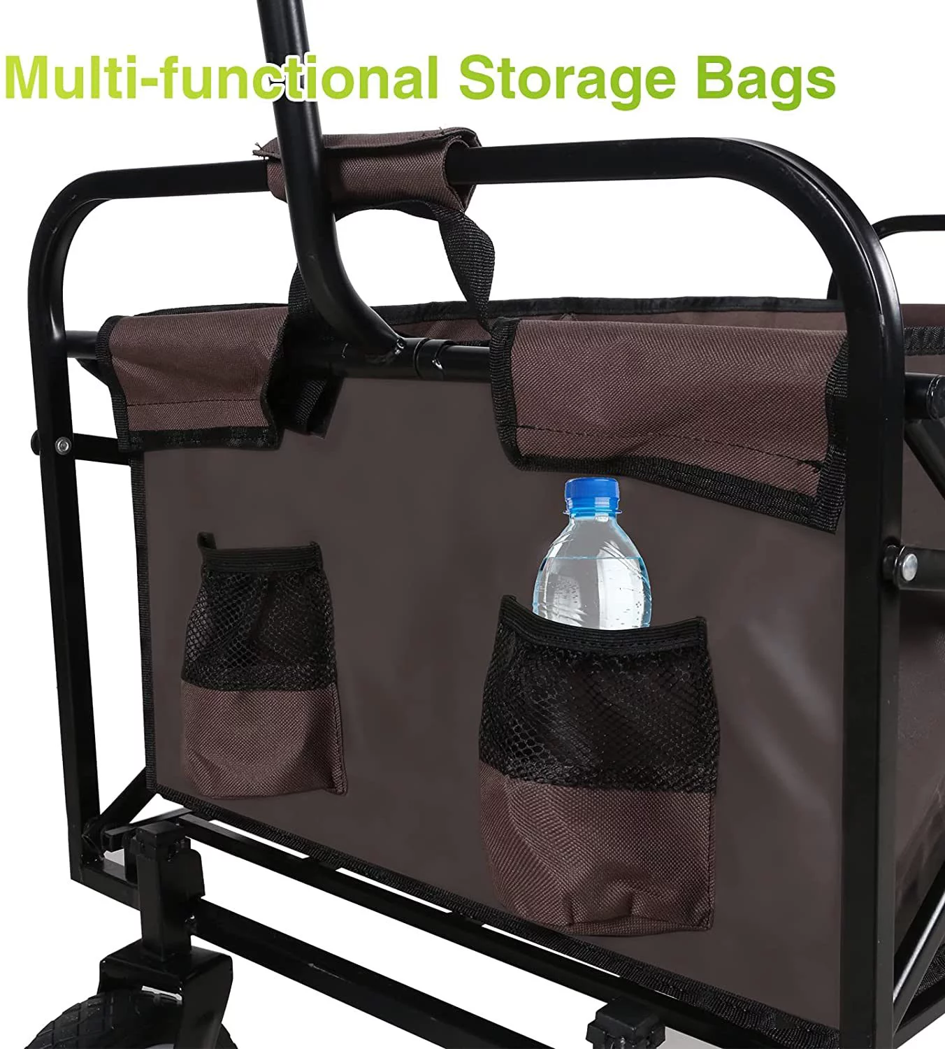 YSSOA Rolling Collapsible Garden Cart Camping Wagon Degree Swivel Wheels