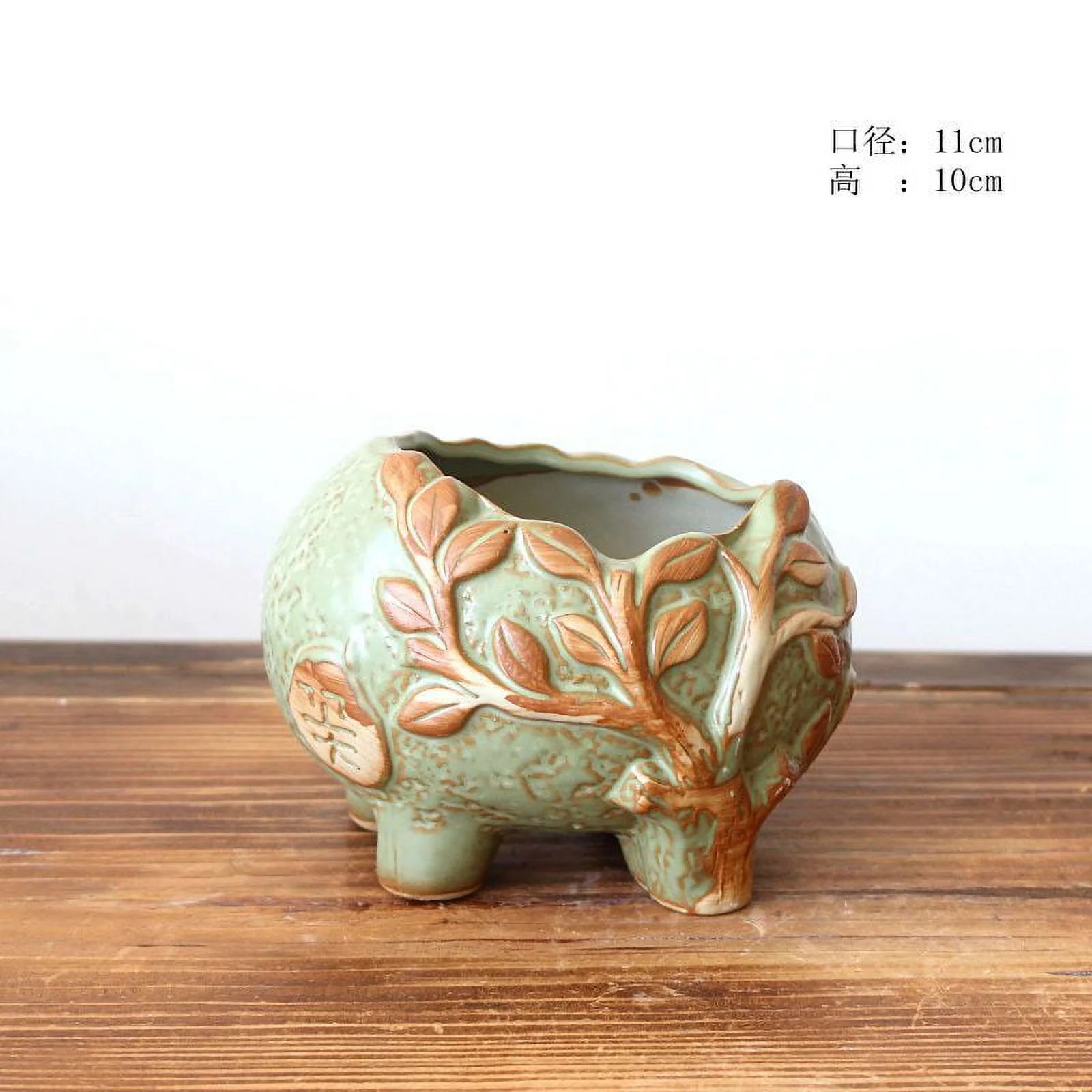 Ceramic Succulent Planter Set - Home Decor Pottery Planters for Succulents and Ornamental Plants