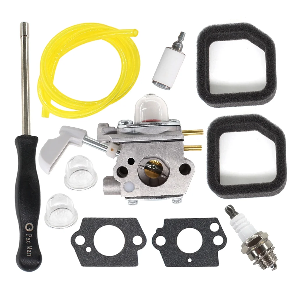Carburetor Air Filter Tool Kit for Homelite 26B Blower UT09526 308054114, 308054075 Carb Fuel Line Kit Spark Plug