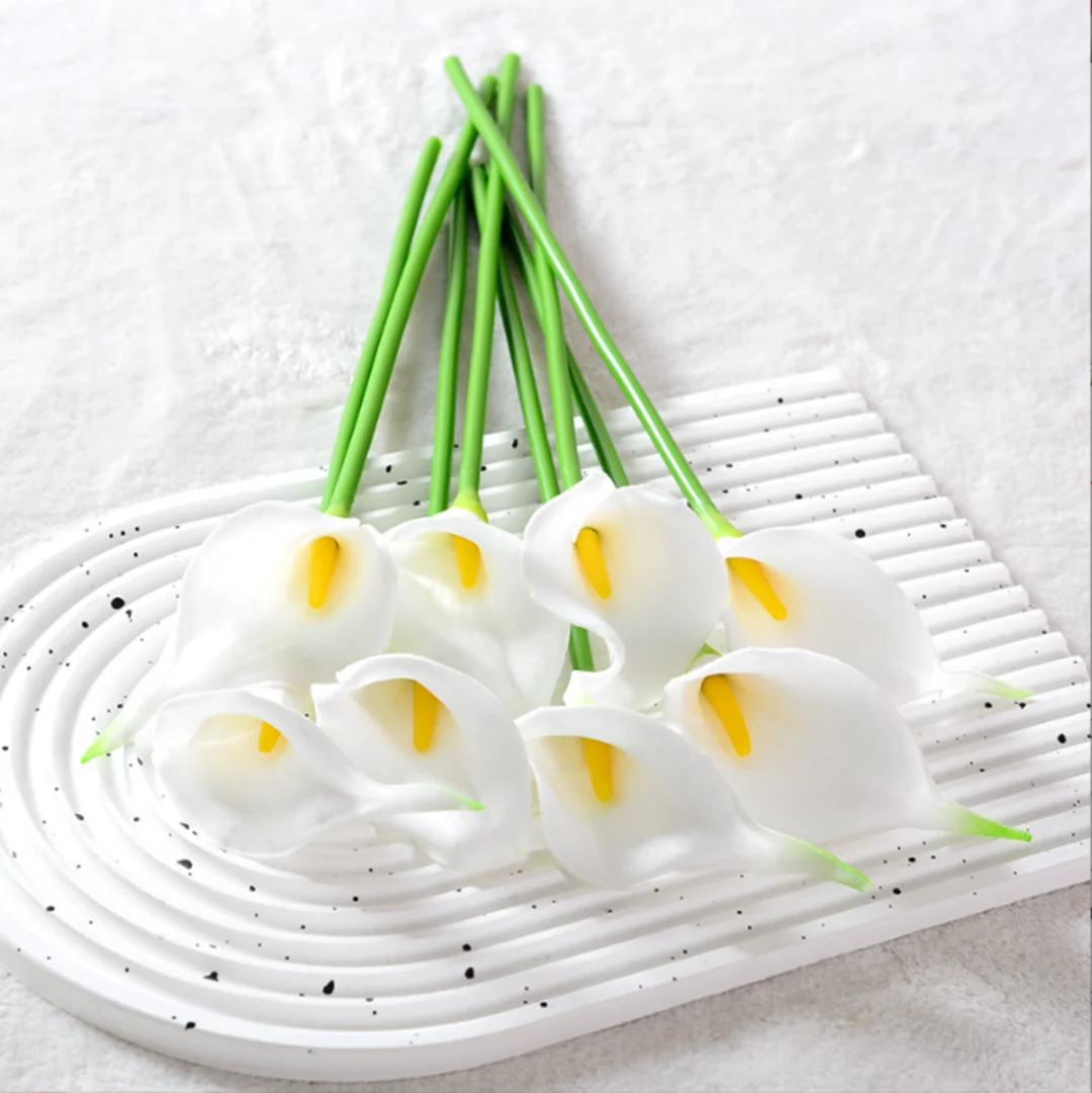 Nvzi-a 12pcs Calla Lily Artificial Flowers, Fake flowers, Flores Artificiales Para, Wedding Decor