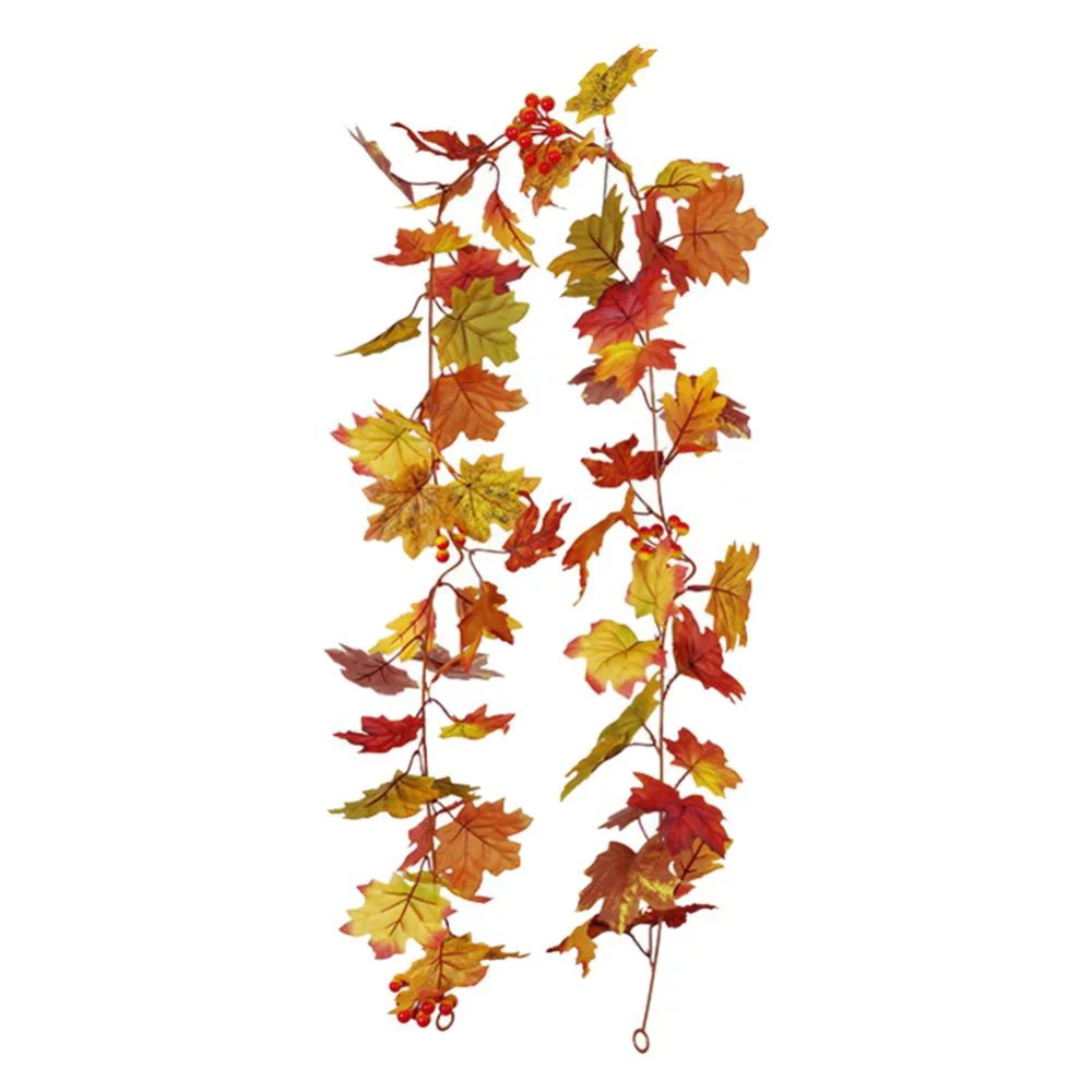 ZOELNIC Fall Artificial Leaves Garland Maple Leaves Vines Thanksgiving Decorations Wall Hanging Halloween Decorations