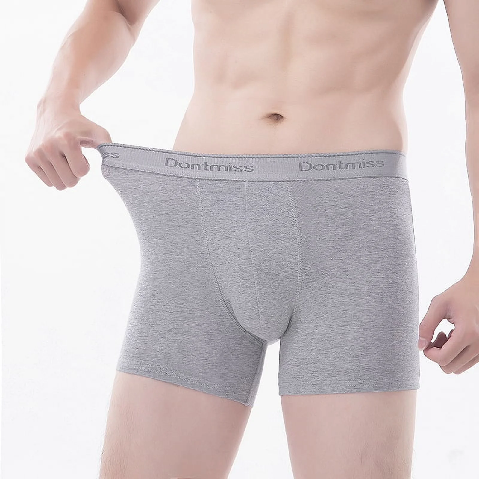 Dontmiss Men's Soft Breathable Bamboo Viscose Underwear 3-Pack Boxer Brief