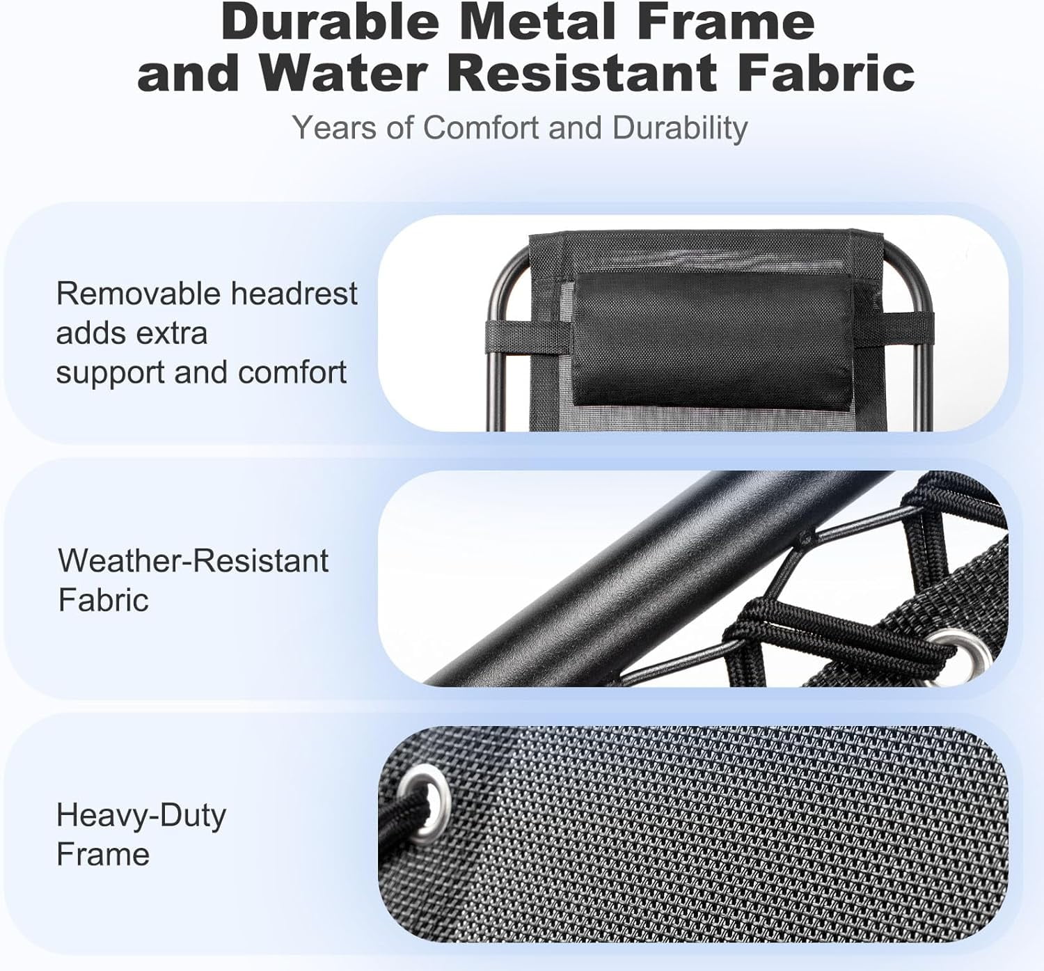 Set of 2 ing Recliners Patio Chairs Adjustable Steel Mesh Lounge Chair Beach Chairs with Pillow and Cup Holder Black