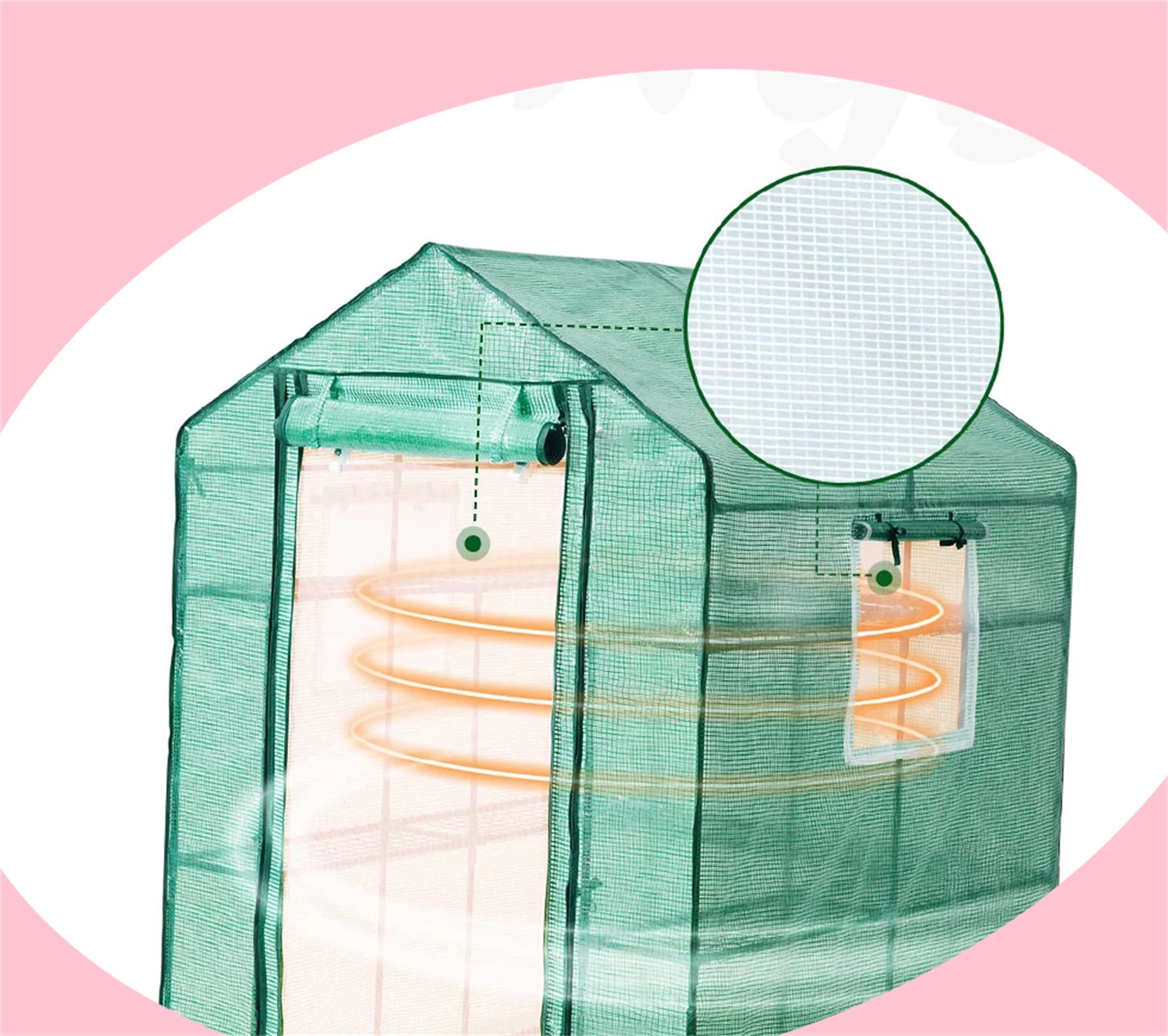 Upgraded Walk-in Greenhouse for Outdoors, Thickened PE Cover & Heavy Duty Powder-Coated Steel