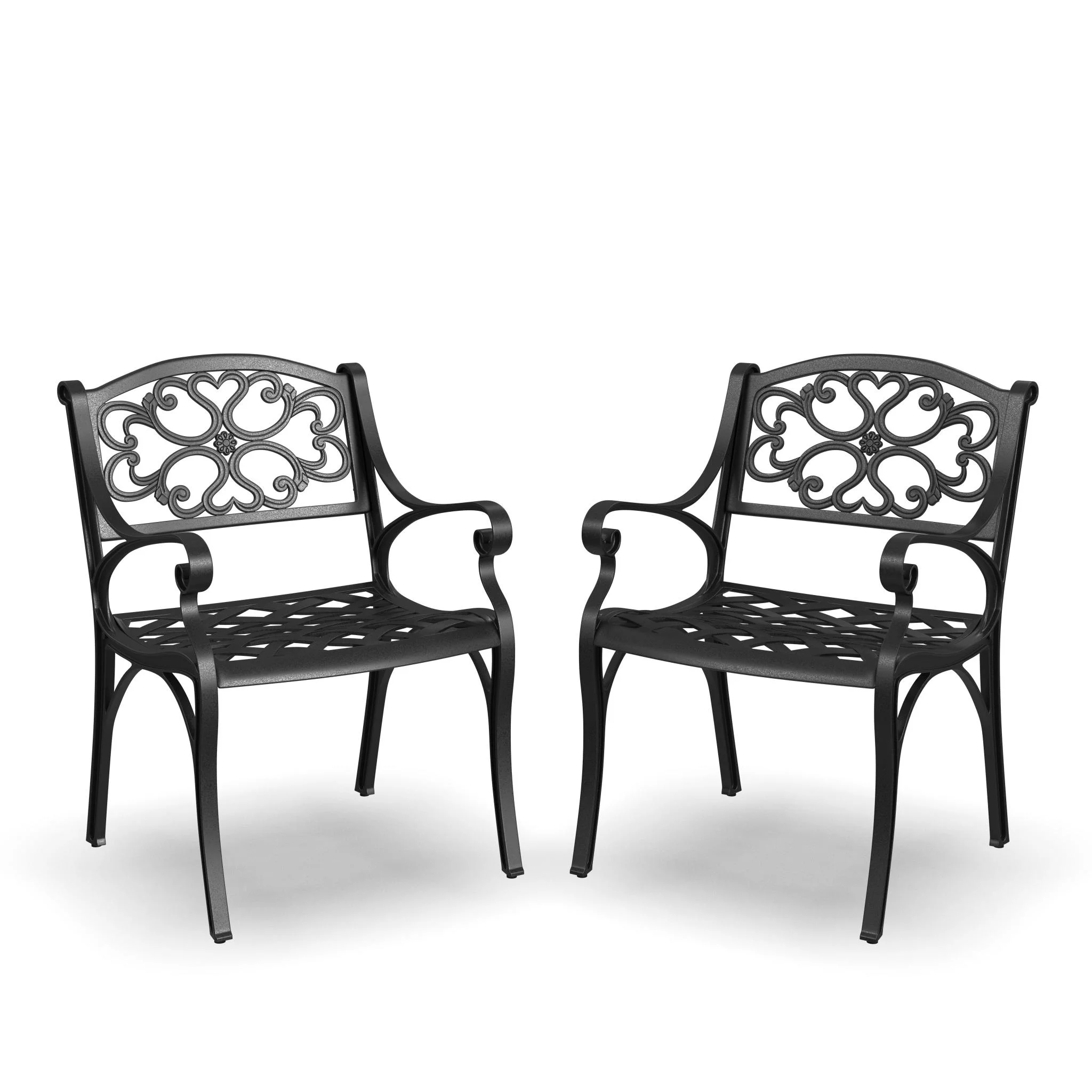 Homestyles Sanibel Aluminum Outdoor Chair Pair in Black