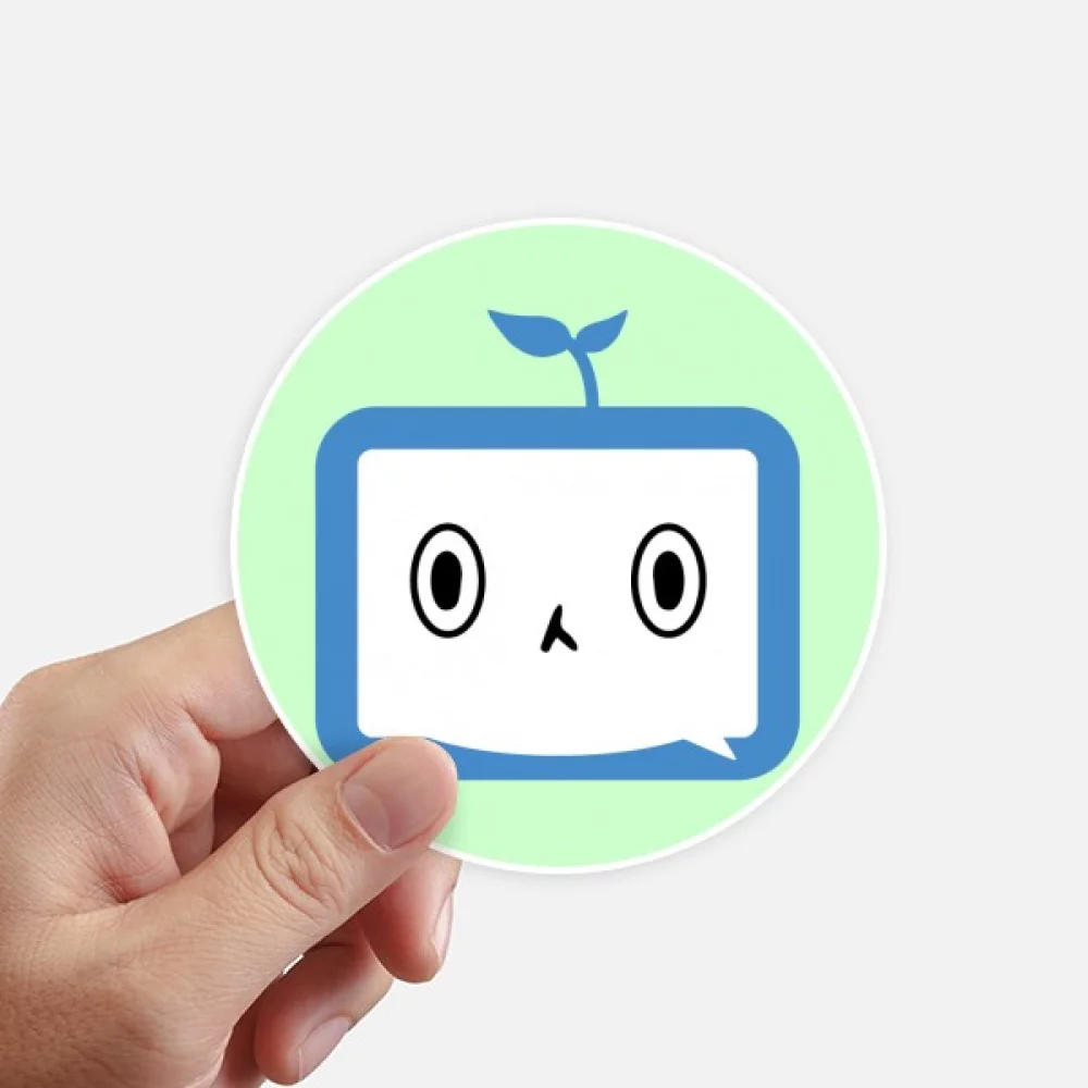 Saplings Lovely Small TV Happy Original Sticker Round 4inch Wall Suitcase Laptop Decal 8pcs