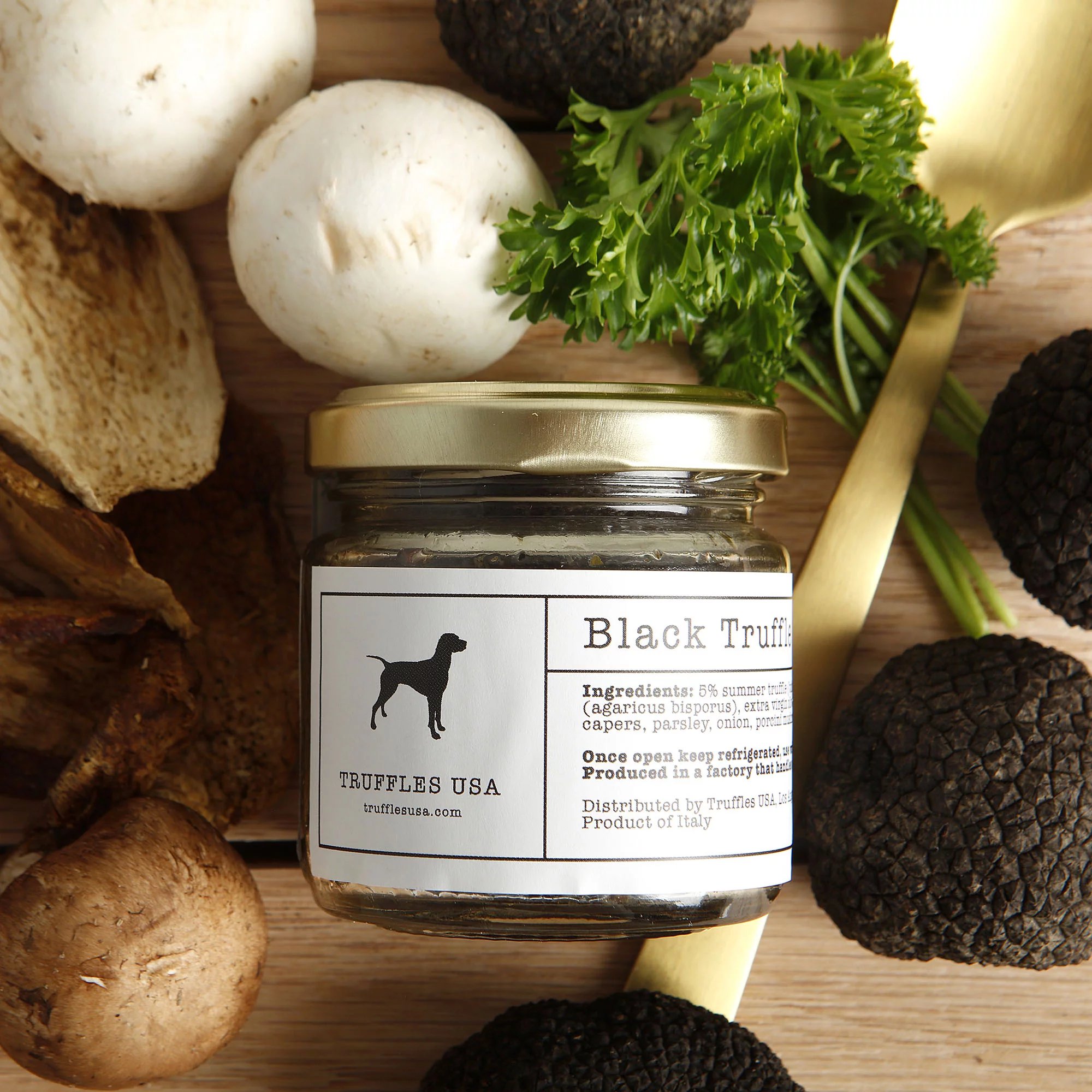 TRUFFLES USA Black Truffle Sauce 2.82 oz Jar Product of Italy