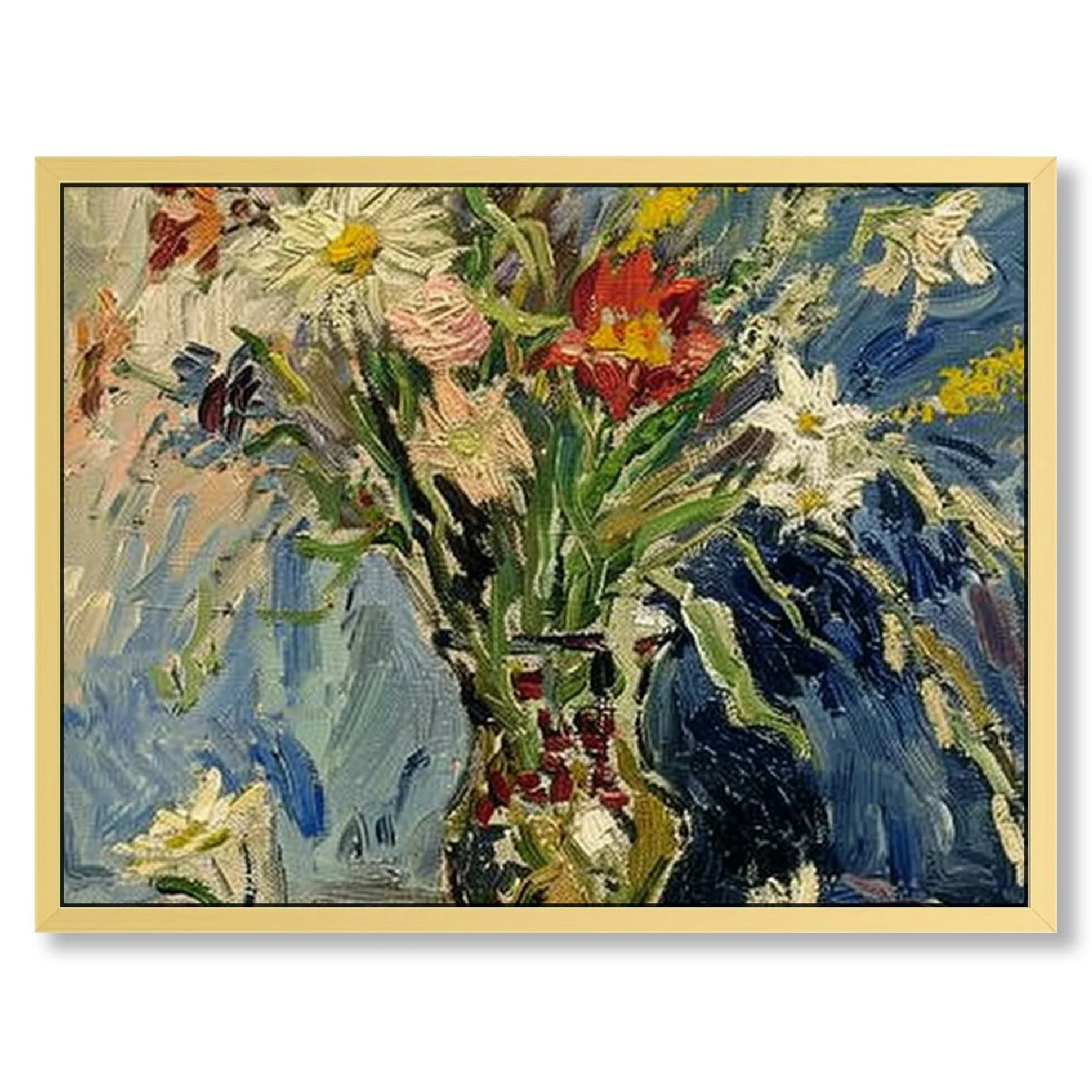 Vase with Gladioli and China Asters Large Modern Floral Giclee Canvas Prints Wall Art by Van Gogh Famous Artwork Oil Paintings Reproduction Abstract Flowers Pictures for Office Decor