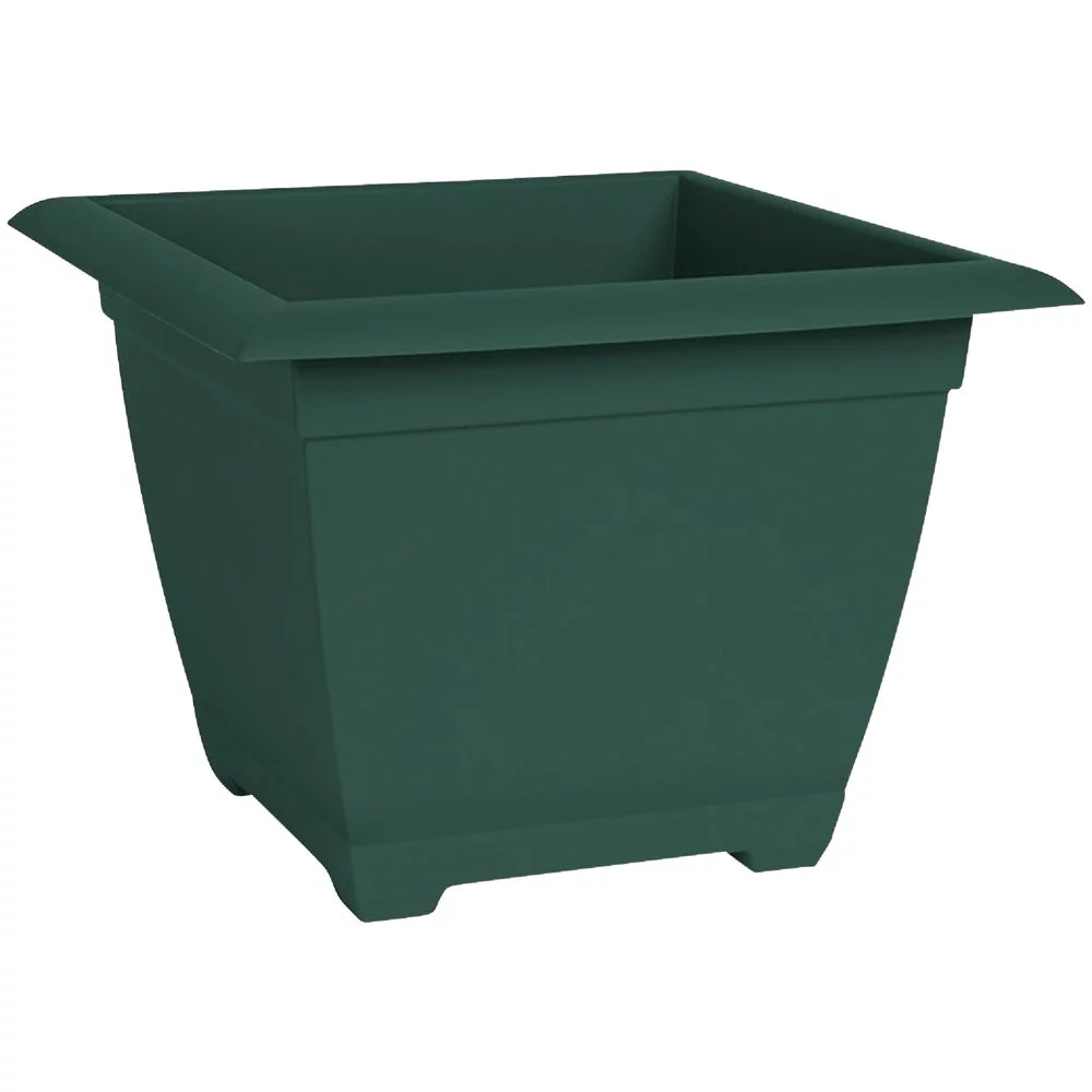 1 PK, Bloem Ocean Series Dayton 11.13 In. H. x 15 In. W. Recycled Ocean Plastic Turtle Green Square Planter
