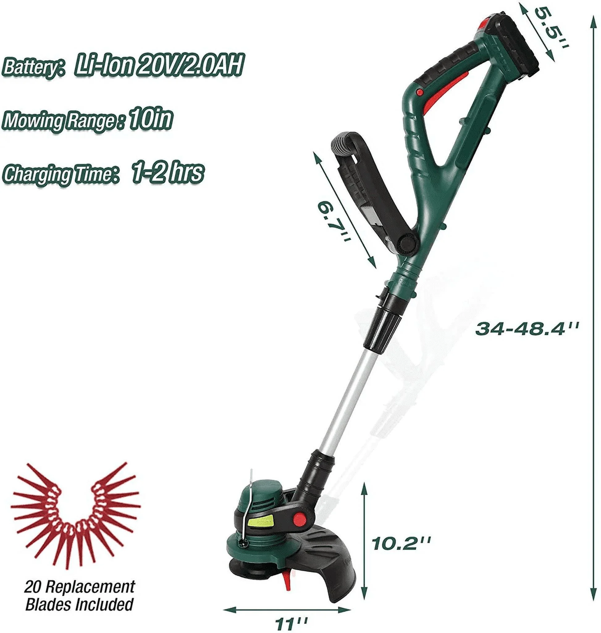 Bosonshop Cordless Trimmer/Edger - 6.2 - Trim with precision and ease!