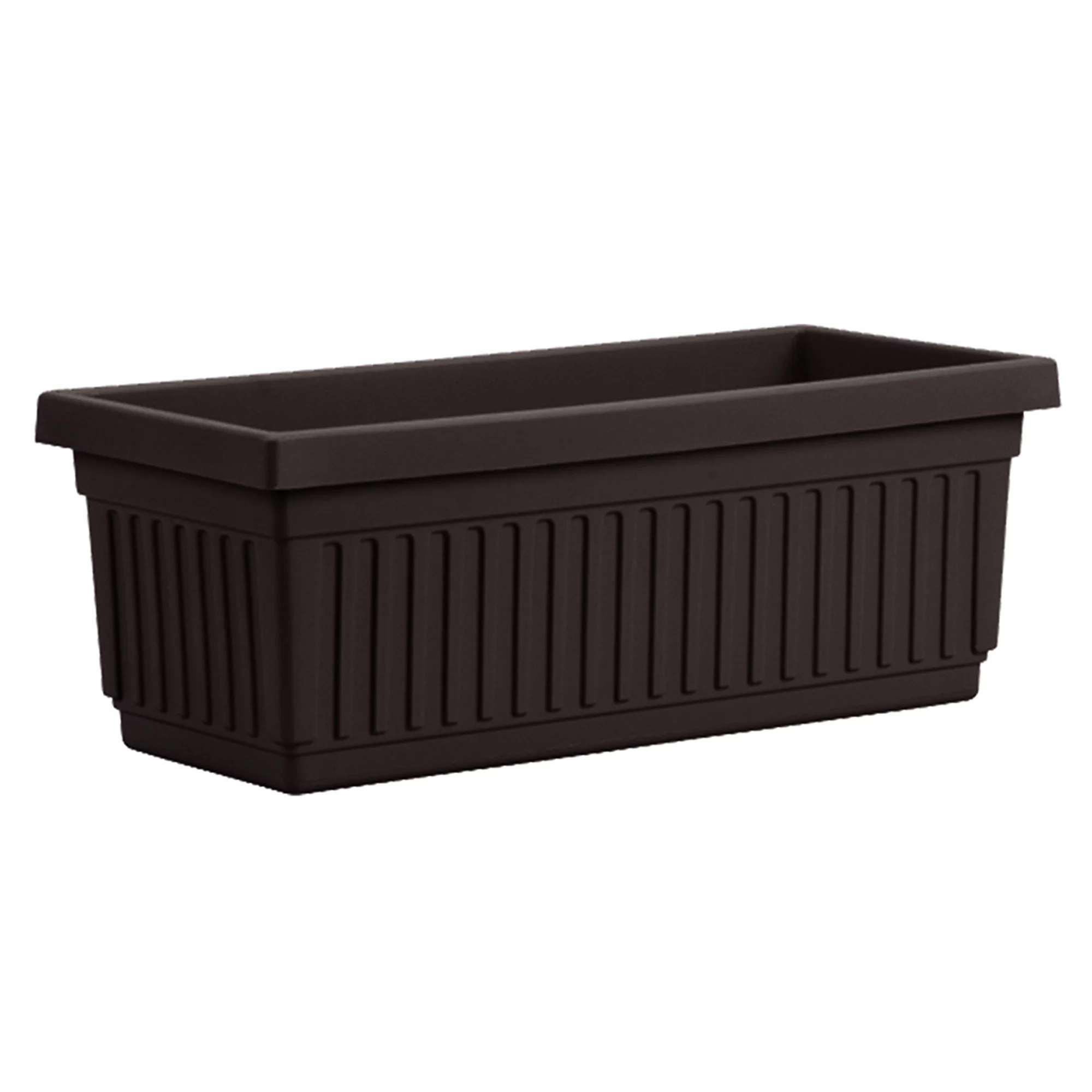 HC Companies 24 Inch Fluted Plastic Venetian Garden Window Planter, Black