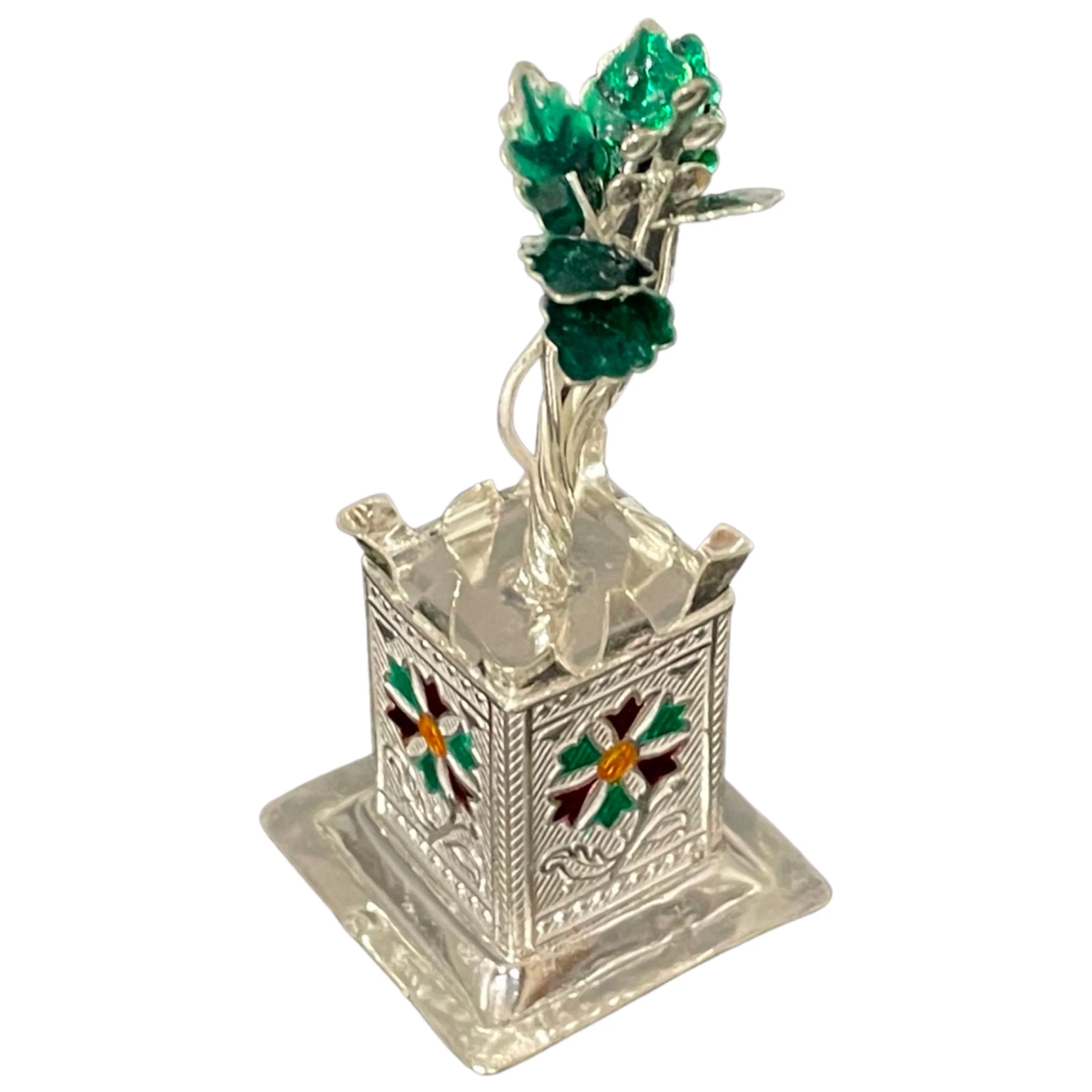 925 Sterling Silver Hallmarked Tulsi Mata / Holy Basil Plant (Figurine #13) Tulsi Height & Weight: 2.25