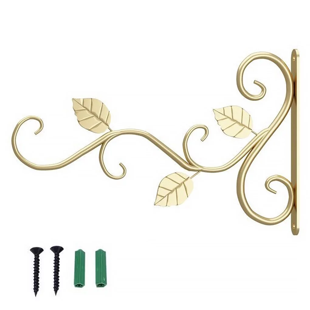 Wall\-mounted Iron Basket Hook Hanger Plant Flower Pot Hanging Bracket Stand Wall Decoration Dropping Glod