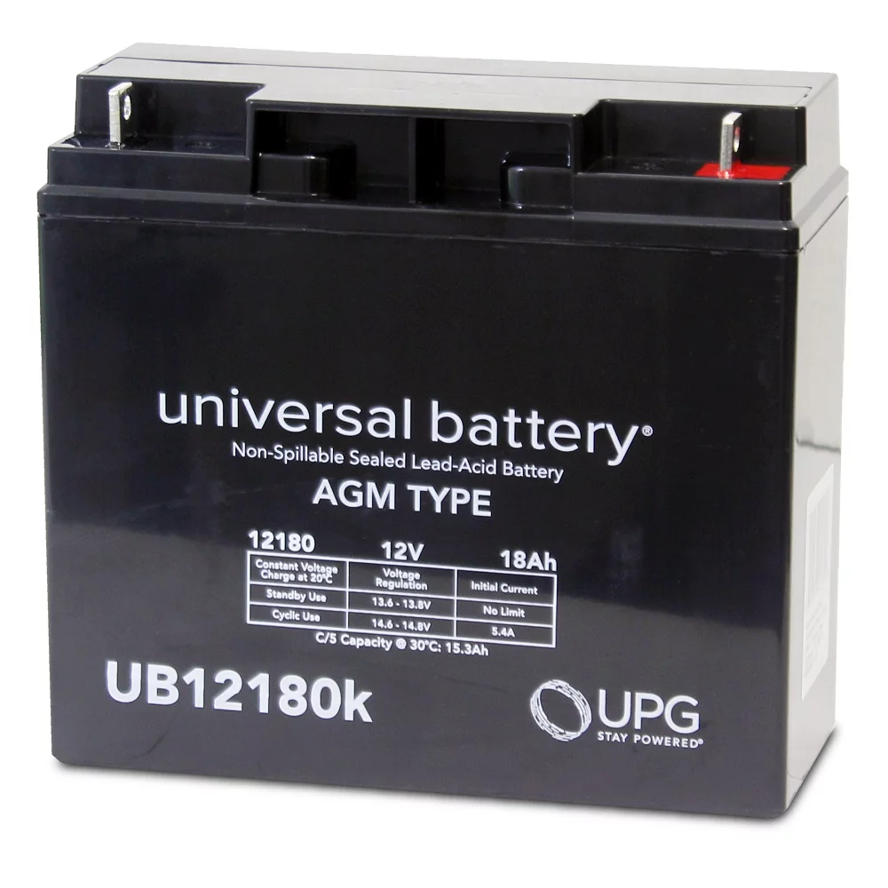 UPG UB12180 12V 18Ah T4 AGM Battery for APC UPS RBC7 RBC11 RBC55 Fire Security Alarm Panels Pride Mobility Scooters GoGo Elite Dr Power Briggs Generator Craftsman 90508011 Mower JNC660 Jump Pack