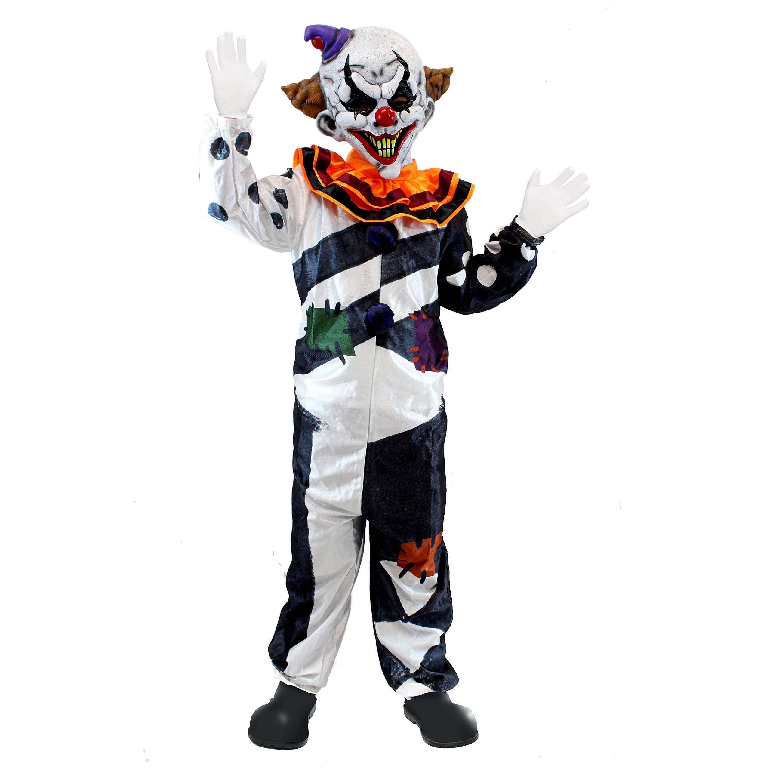 Spooktacular Creations Clown Costume for Kids, Scary Halloween Clown Accessories, Party Dress UP Cosplay, Pretend Play Set-S