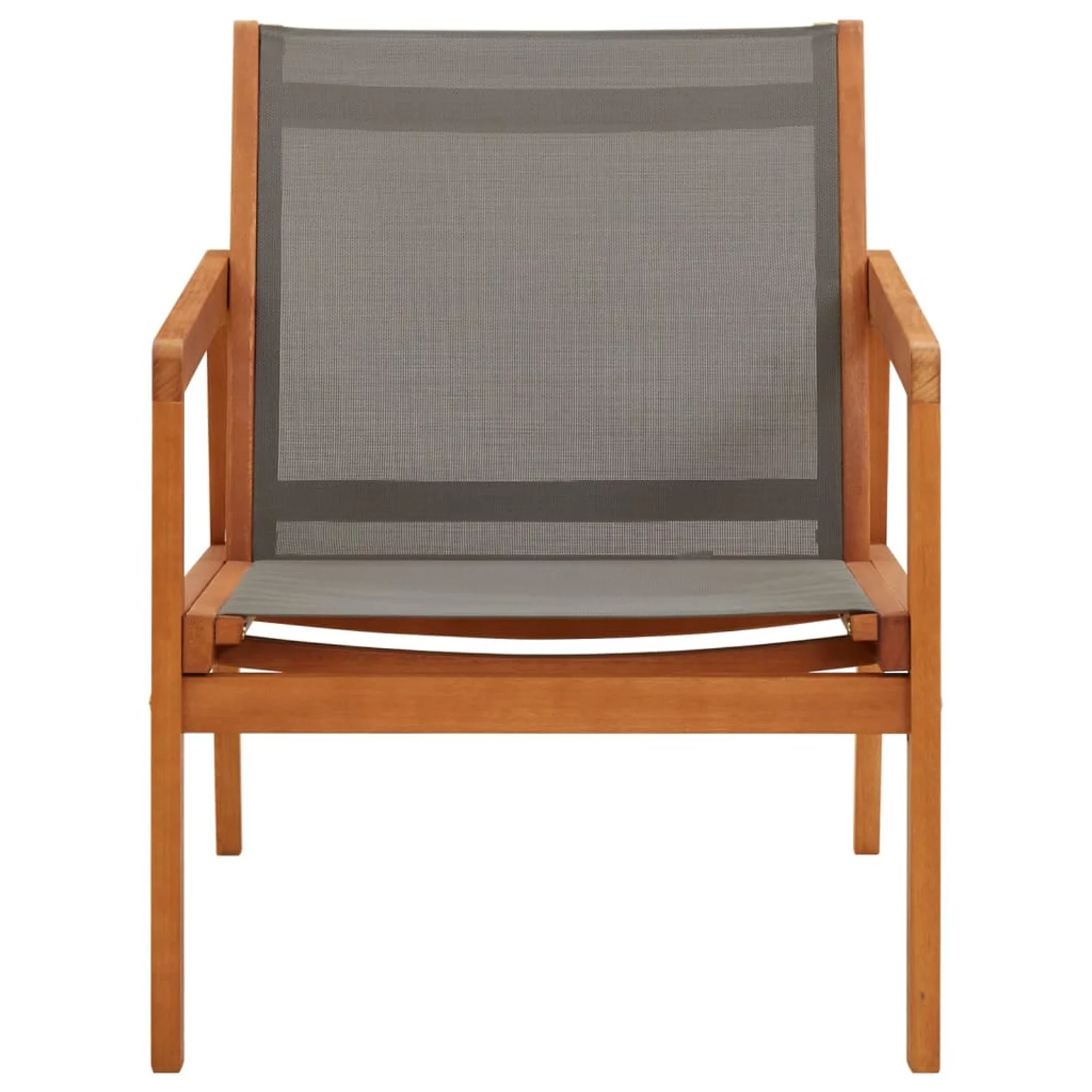 moobody Patio  Chair Eucalyptus Wood and Gray Textilene Garden Chairs for Balcony, Backyard,  Indoor Furniture 23.6 x 32.9 x 30.5 Inches (W x D x H)