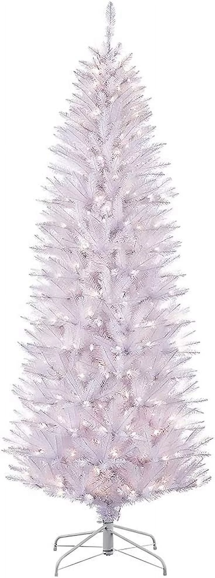 HYUN 4.5 Foot Pre-Lit White Fraser Fir Pencil Artificial Christmas Tree with 150 Clear Lights, White