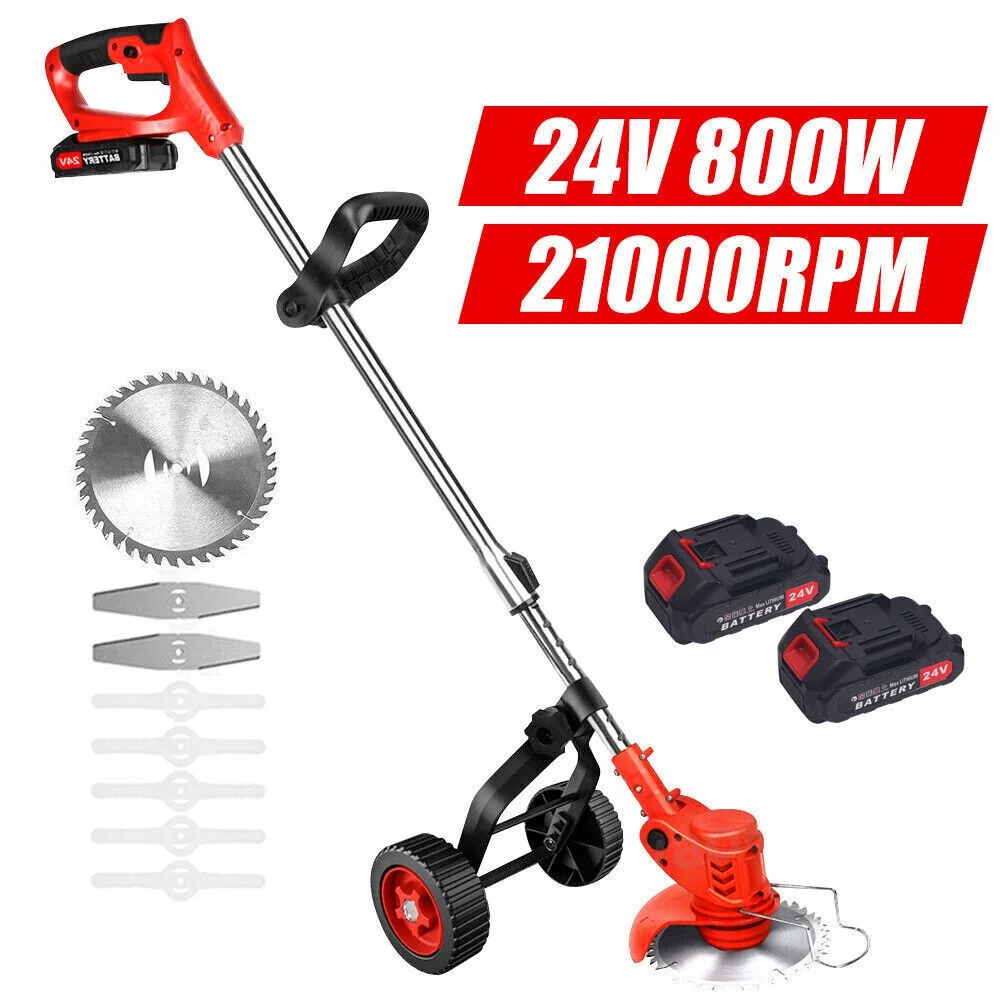Electric Weed Lawn Edger Cordless Grass String Trimmer Cutter + 2 Battery NEW US