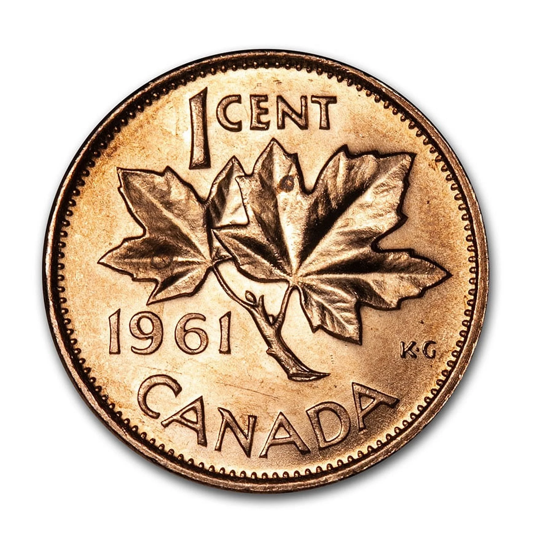 1961 Canada 50-Coin Roll Copper Cents BU (Red)