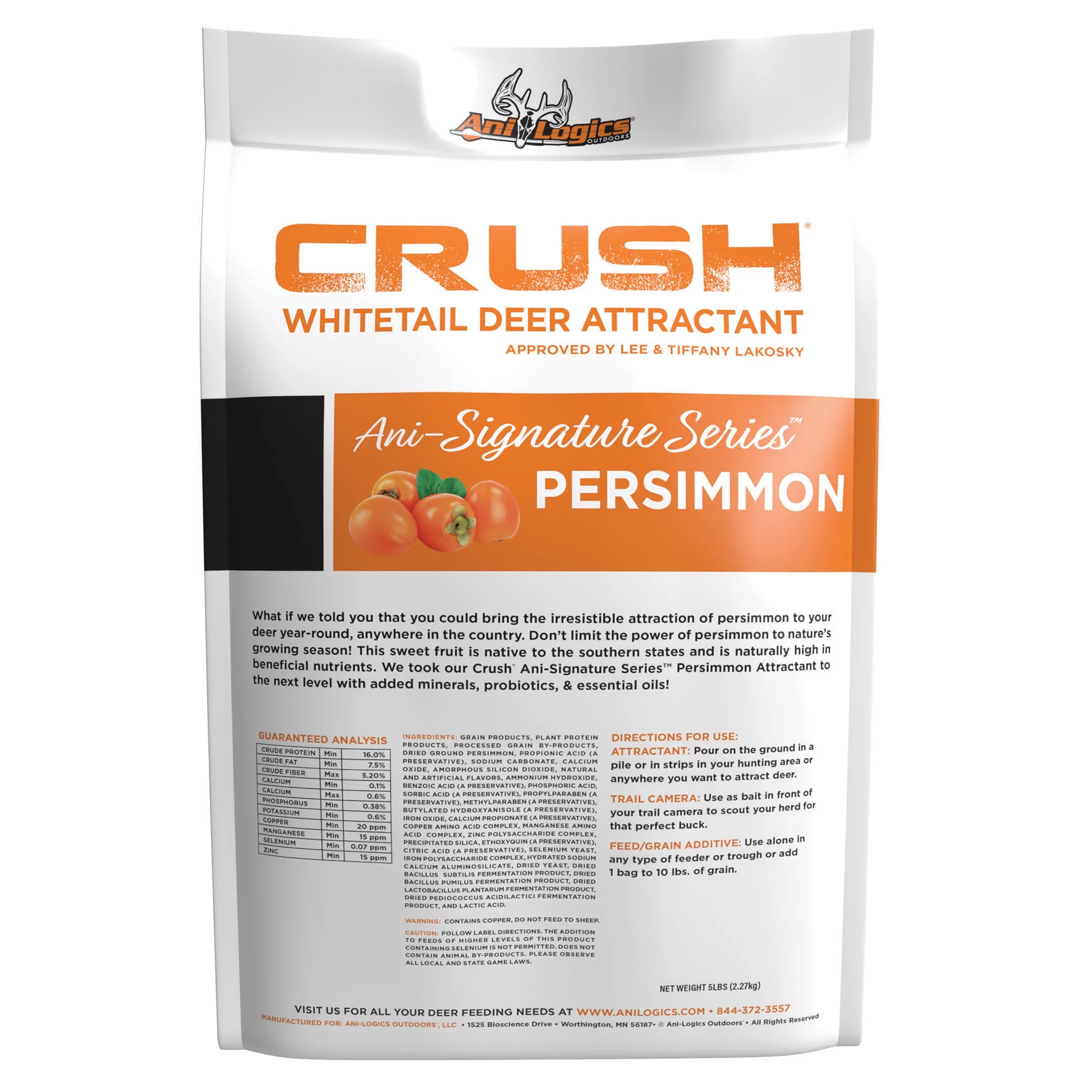 Ani-Logics Outdoors Crush Persimmon Granular Deer Attractant, 5 lb Bag