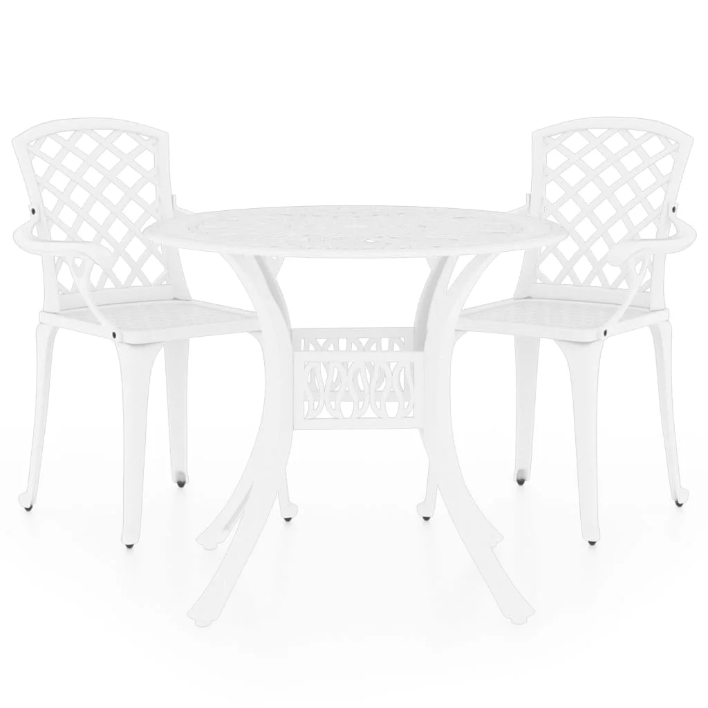 OWSOO White 3 Piece Bistro Set - Beautiful Patterns for an Elegant  Addition