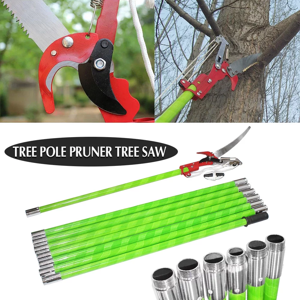 ZXMT 26ft Pole Saw Adjustable Length Pruning Saw for Triming Tree