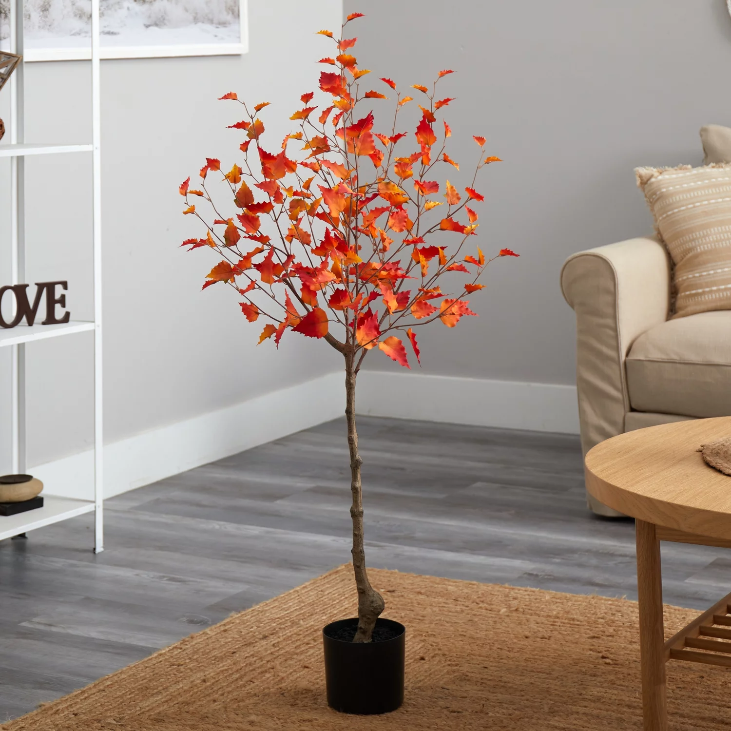 Nearly Natural 4ft. Fall Birch Artificial Autumn Tree
