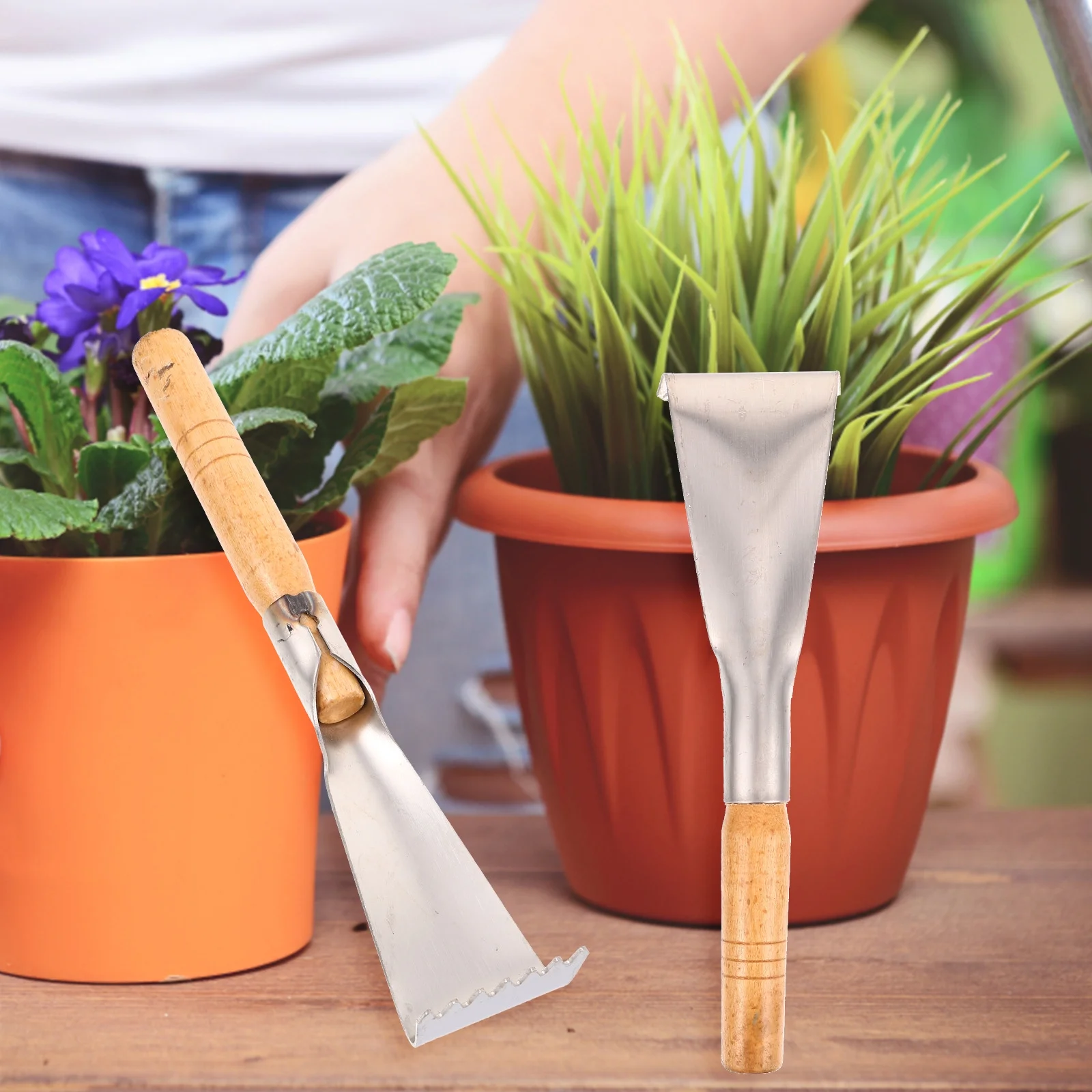 Scoop Shovel Garden Planting Tools Weeding Digging Vegetable Hand Rake Metal Stainless Steel Wood Wild Vegetables