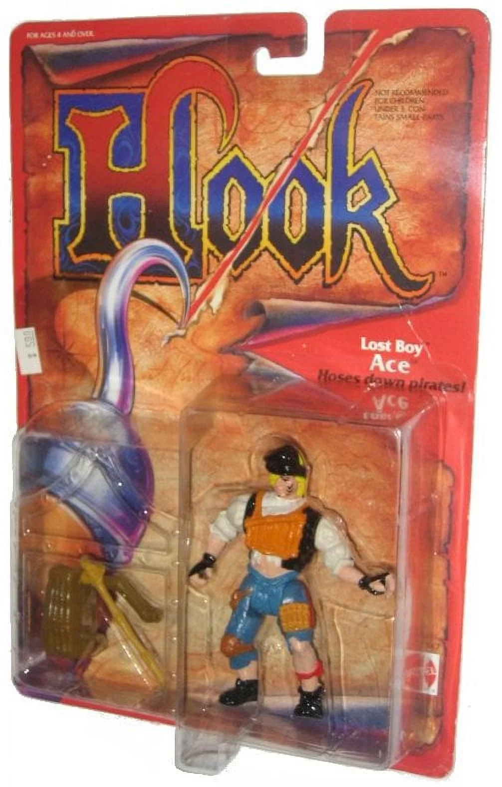 Hook Lost Boy Ace Hoses Down Pirates Vintage (1991) Mattel Action Figure