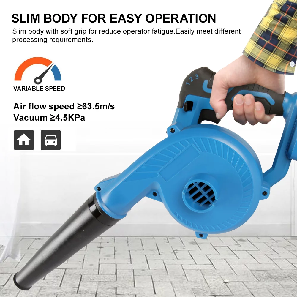 Geevorks Dust blower,2.0 Ah Lithium Blower Kit 20 3 Variable Speeds Ah Lithium Battery Lithium Battery Fast V 2.0 Ah Blower Blower Kit Leaf Blower Jobsite Kit 20 V 20 V 2.0 Fast r 3 QISUO