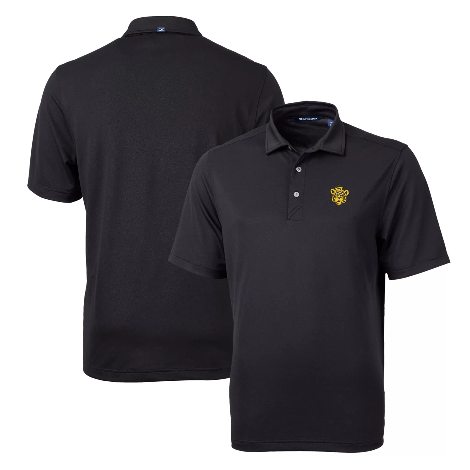 Men's Cutter & Buck Black Missouri Tigers Team Logo Virtue Eco Pique Recycled Polo
