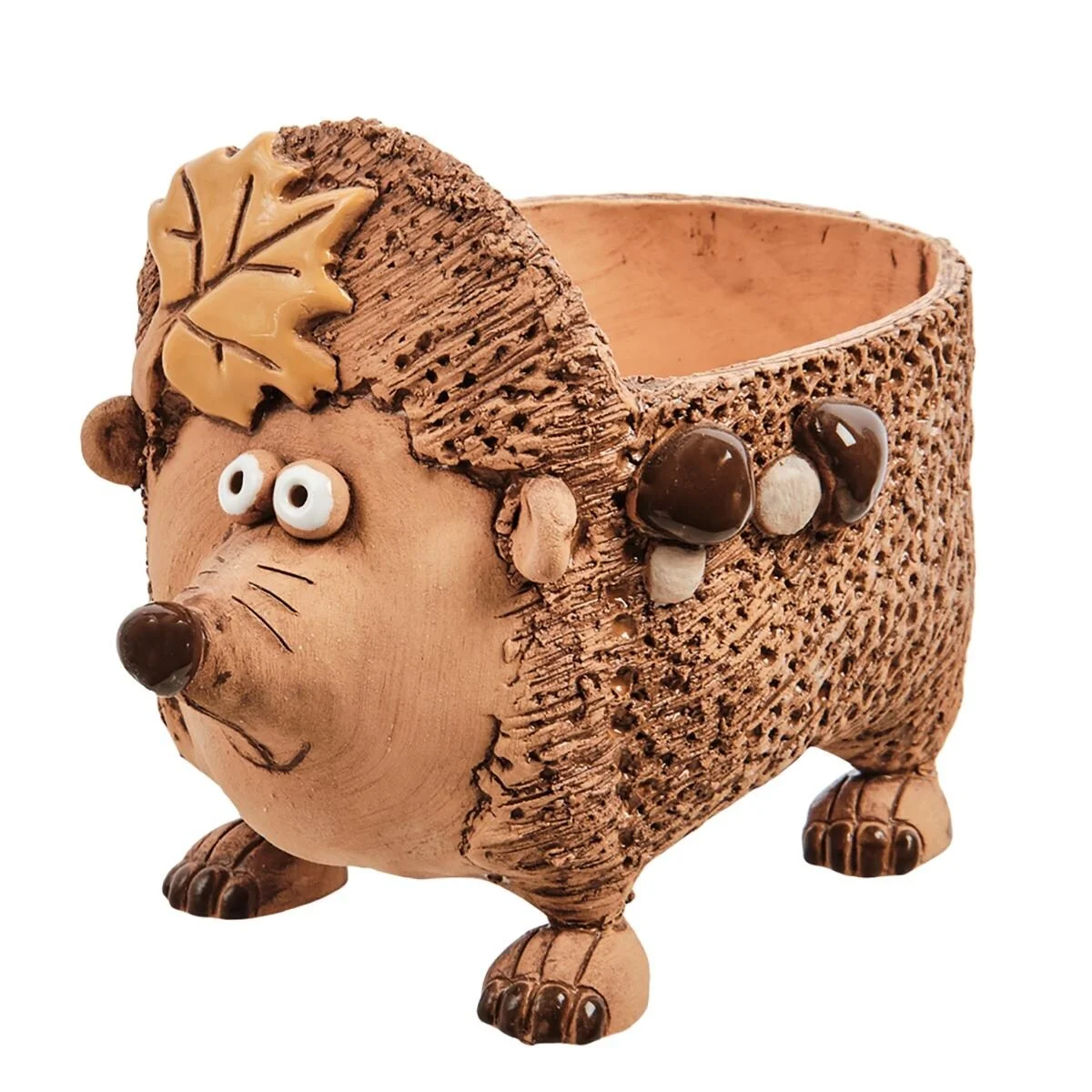Golden Ceramics  Handmade Flower Pot Planter - Hedgehog - 7.5