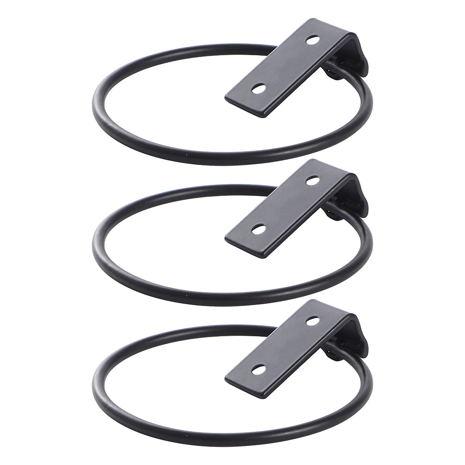 BNNG 3 Pack Flower Pot Holder Ring Wall Mounted Set Metal Bracket Hook Hangers Plant Planter Pack Indoor Outdoor Hooks Iron Black Collapsible Hanging