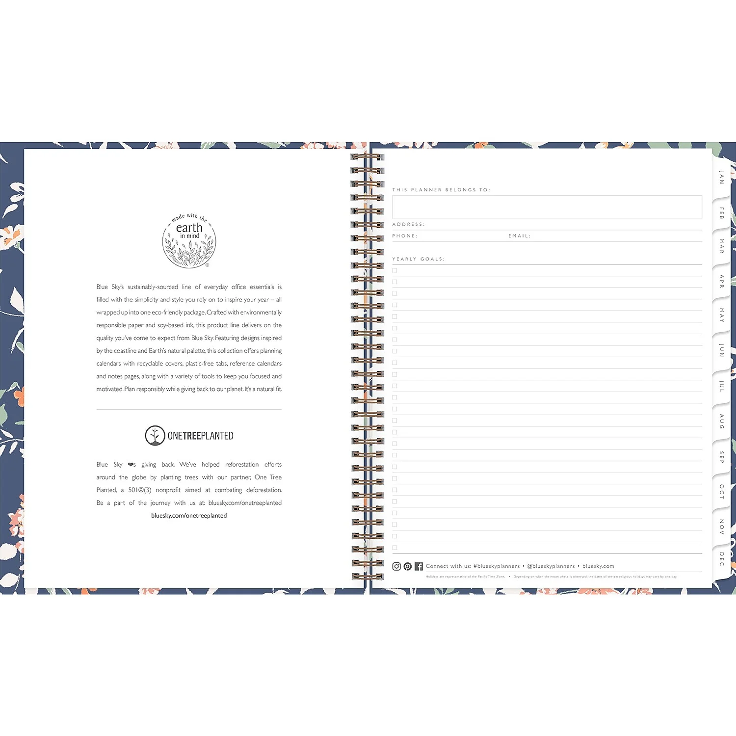 2024 Weekly Monthly Planner, 8.5x11, Blue Sky, Effie