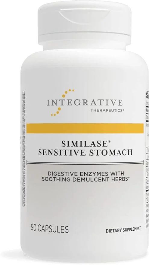 Integrative Therapeutics Similase Sensitive Stomach - Digestive Enzymes with Soothing Herbs* - with Marshmallow, Slippery Elm, & Licorice Root - Dairy Free - 90 Vegetable Capsules