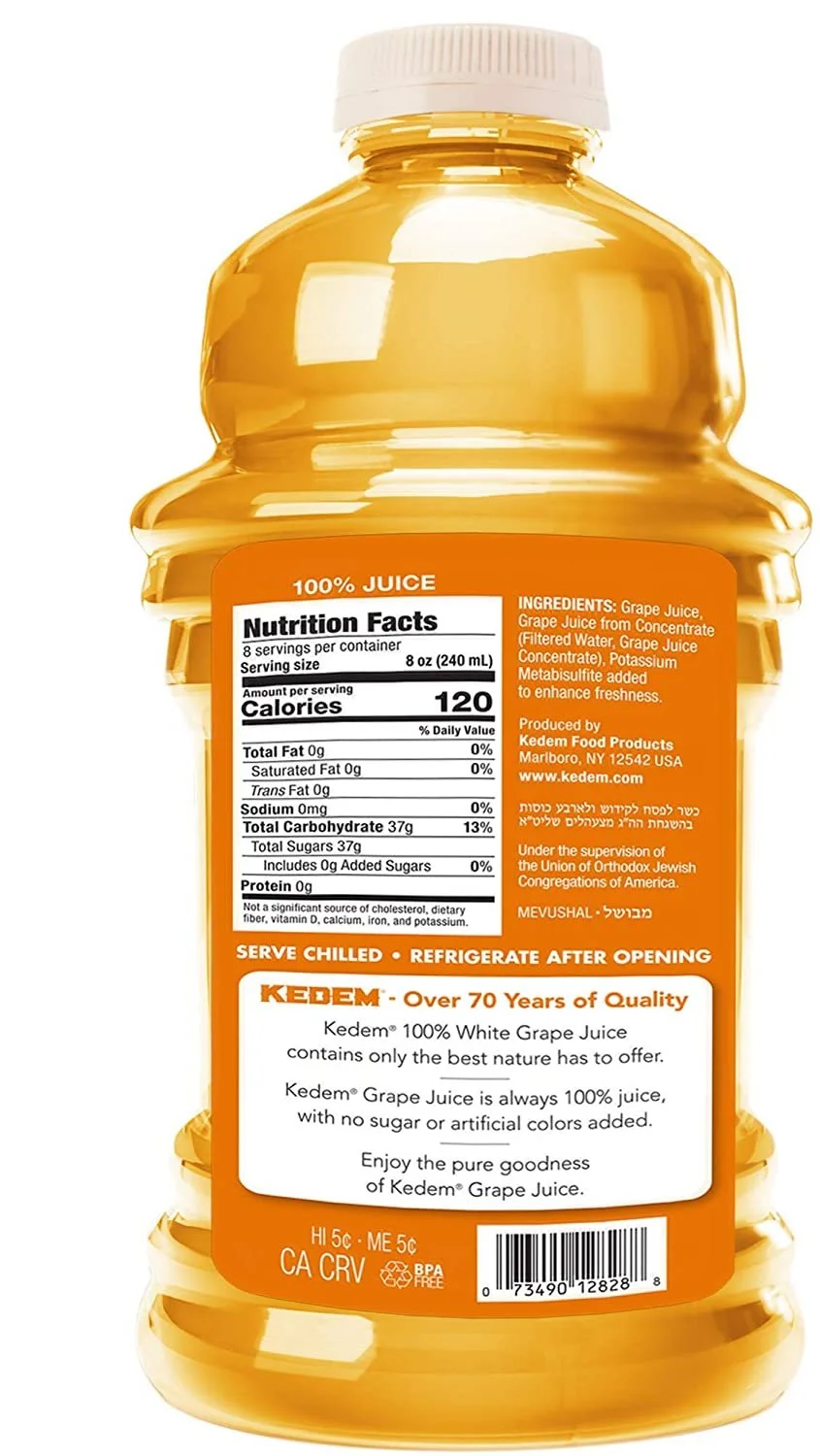 Kedem Juice White Grape, 64-ounces Pack of2