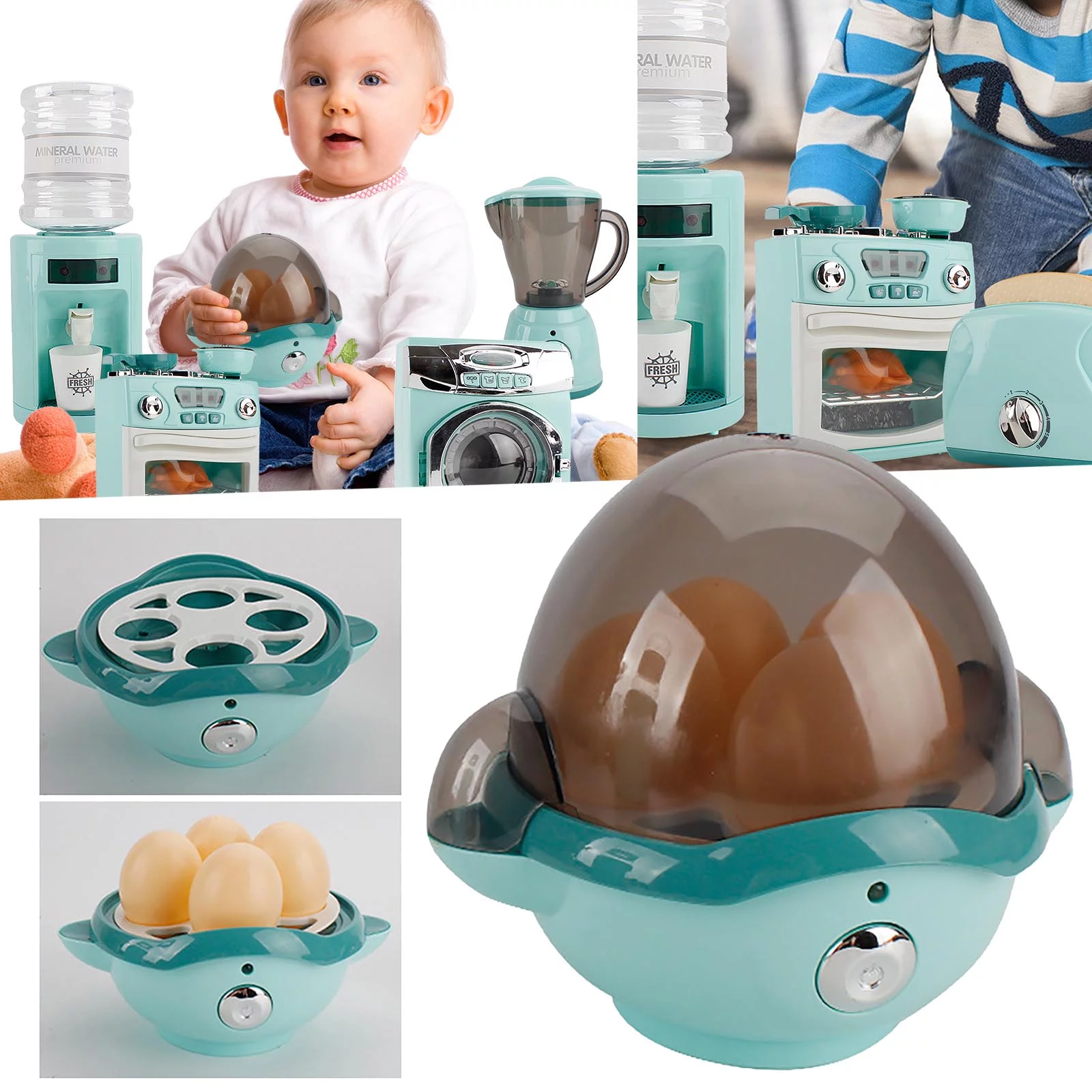 ZiSUGP Children's Kitchen Equipment Pretend Toy Tableware Children's Home Kitchen Equipment Toys Hands On Operation Toys Riding Stick for Toddlers 2-5