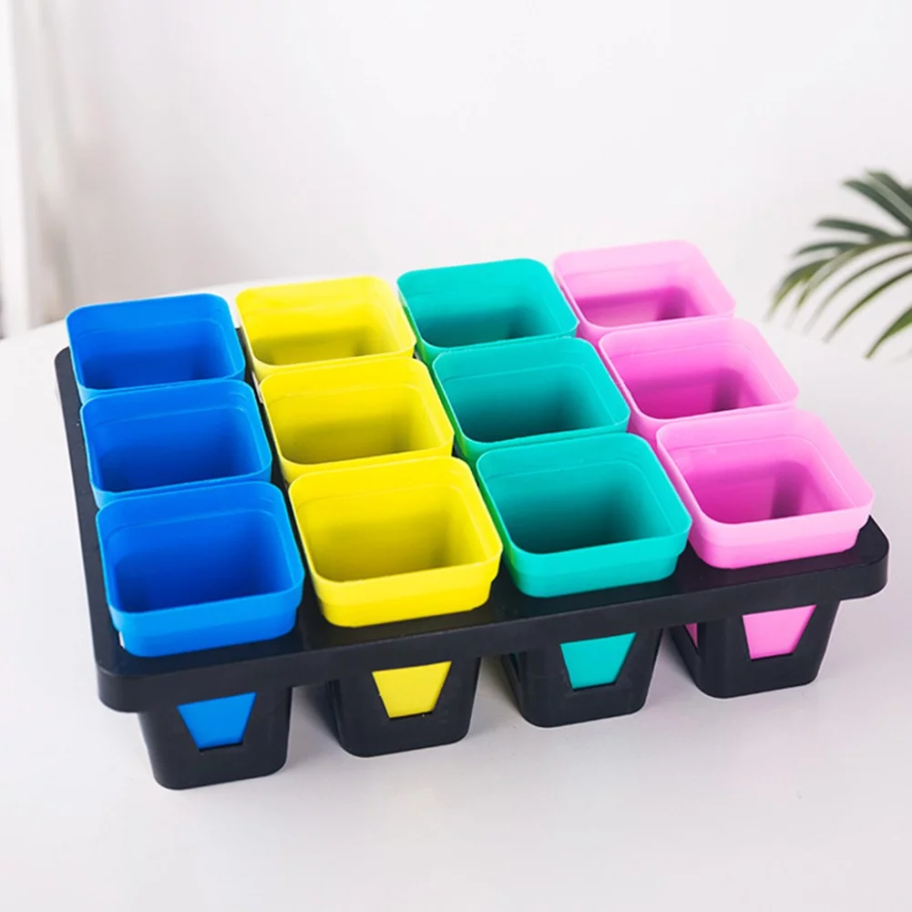 10 Pcs Succulent Small Square Flower Pot Plastic Frosted Square Pot Garden Tools