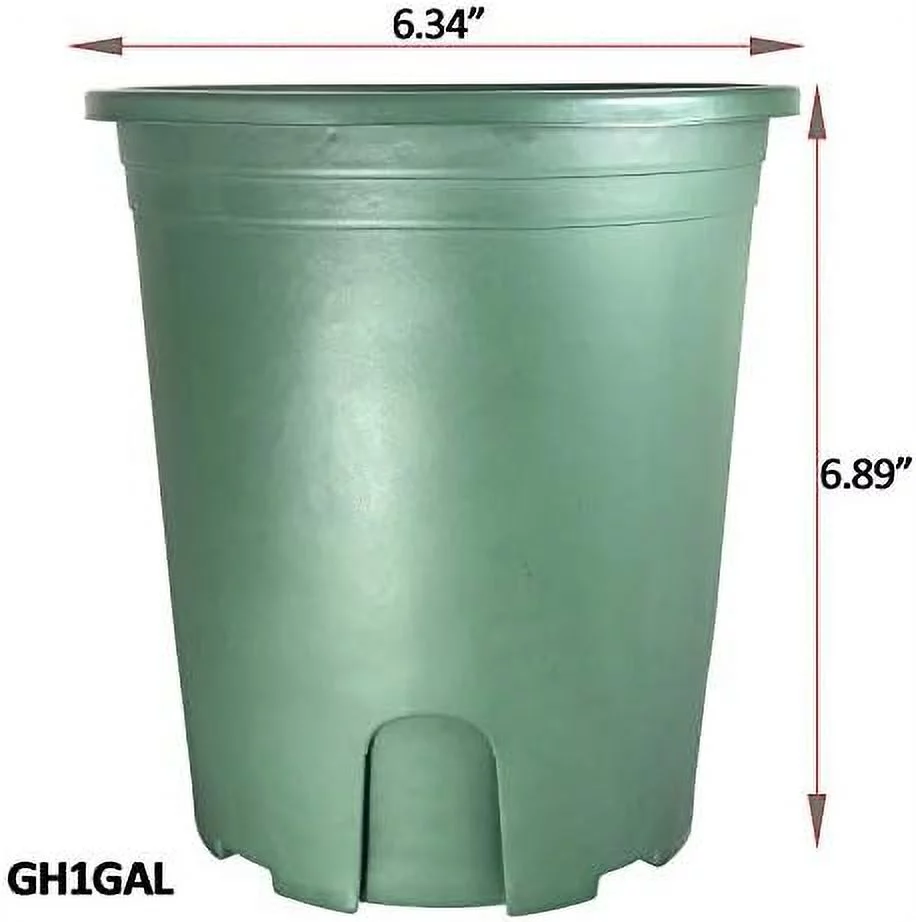 8 Set 1 Gallon Diameter 6.34 Height 6.89 Green Plastic Pots With Tray Root Control Desige For Vegetable Flower Fruit Nursery Plants Garden Outdoor Indoor 6Inch 7Inch GHNR1G 8T