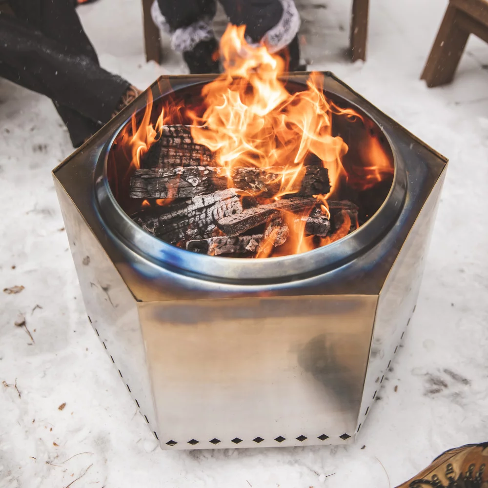 Dragonfire Firepit Bundle Smokeless Stainless Steel 23.5In