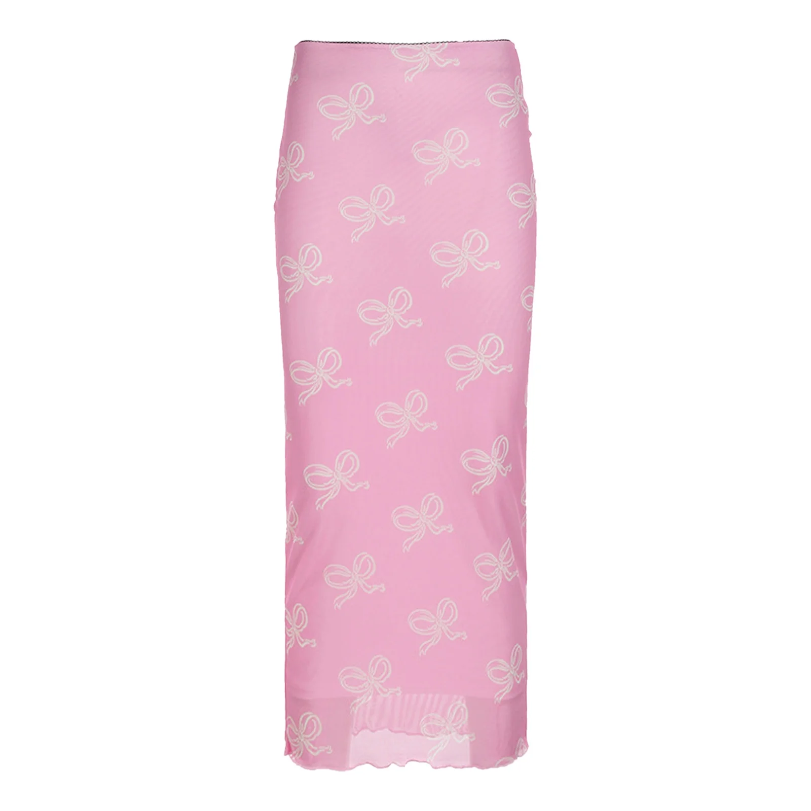 Winter Denim Skirt Ladies Bow Printed Mesh Double Layer Sweet Low Waist Skirt Long Skirt Halter Skirt Saree Skirt Sets Women 2 Piece Outfits Business Casual