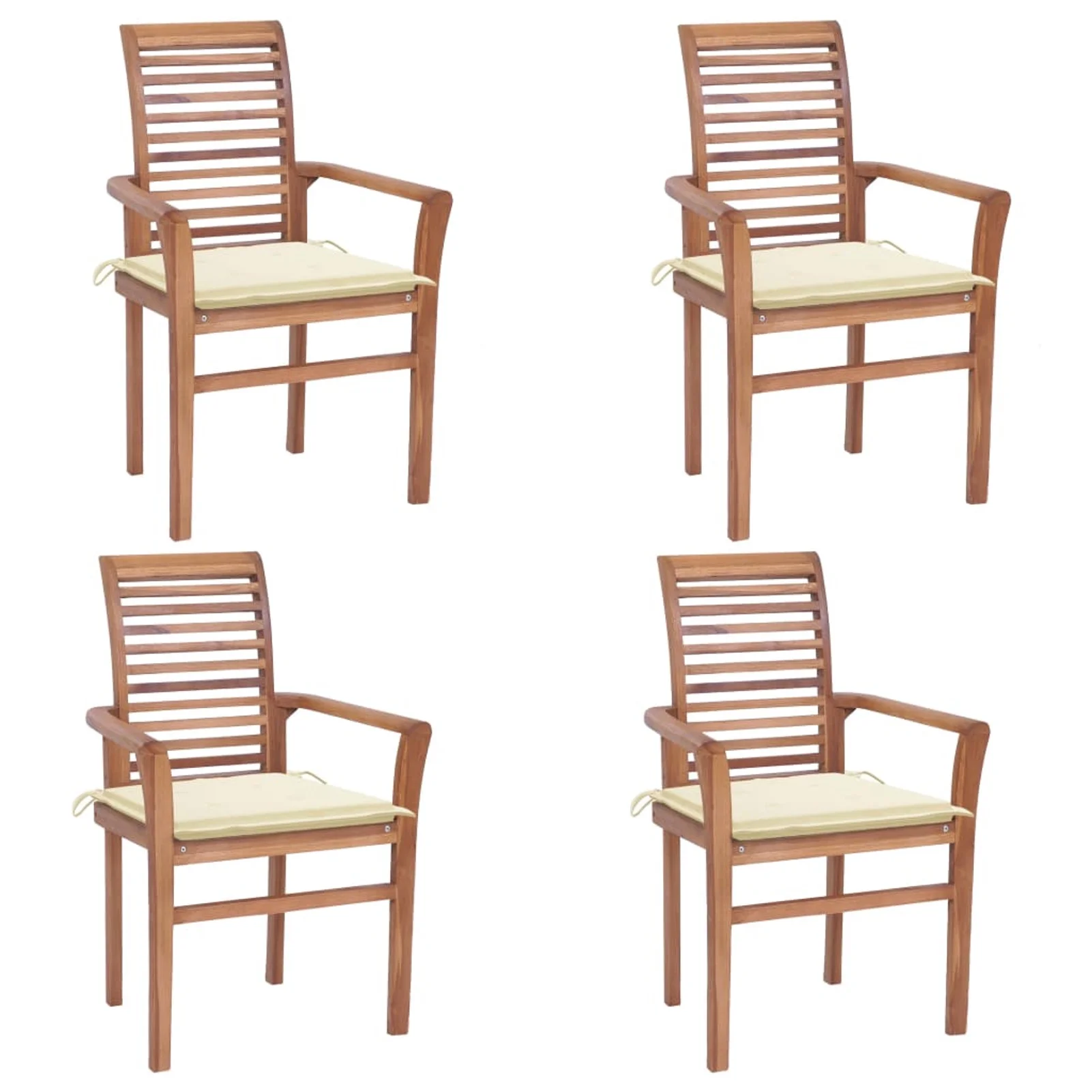 Suzicca Dining Chairs 4 pcs with Cushions Solid Teak Wood