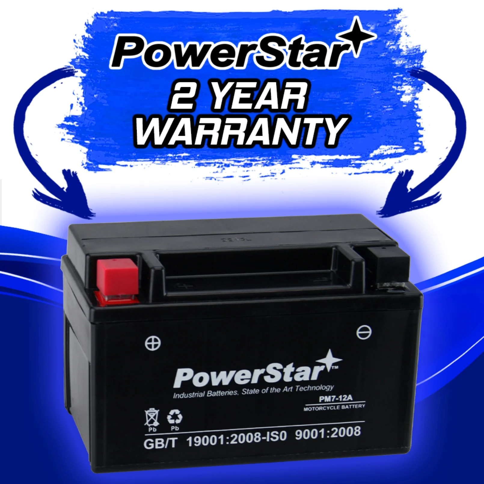 YTX7A-BS Scooter Battery for Yamaha YJ125T Vino 125 125CC 04-'09 by PowerStar